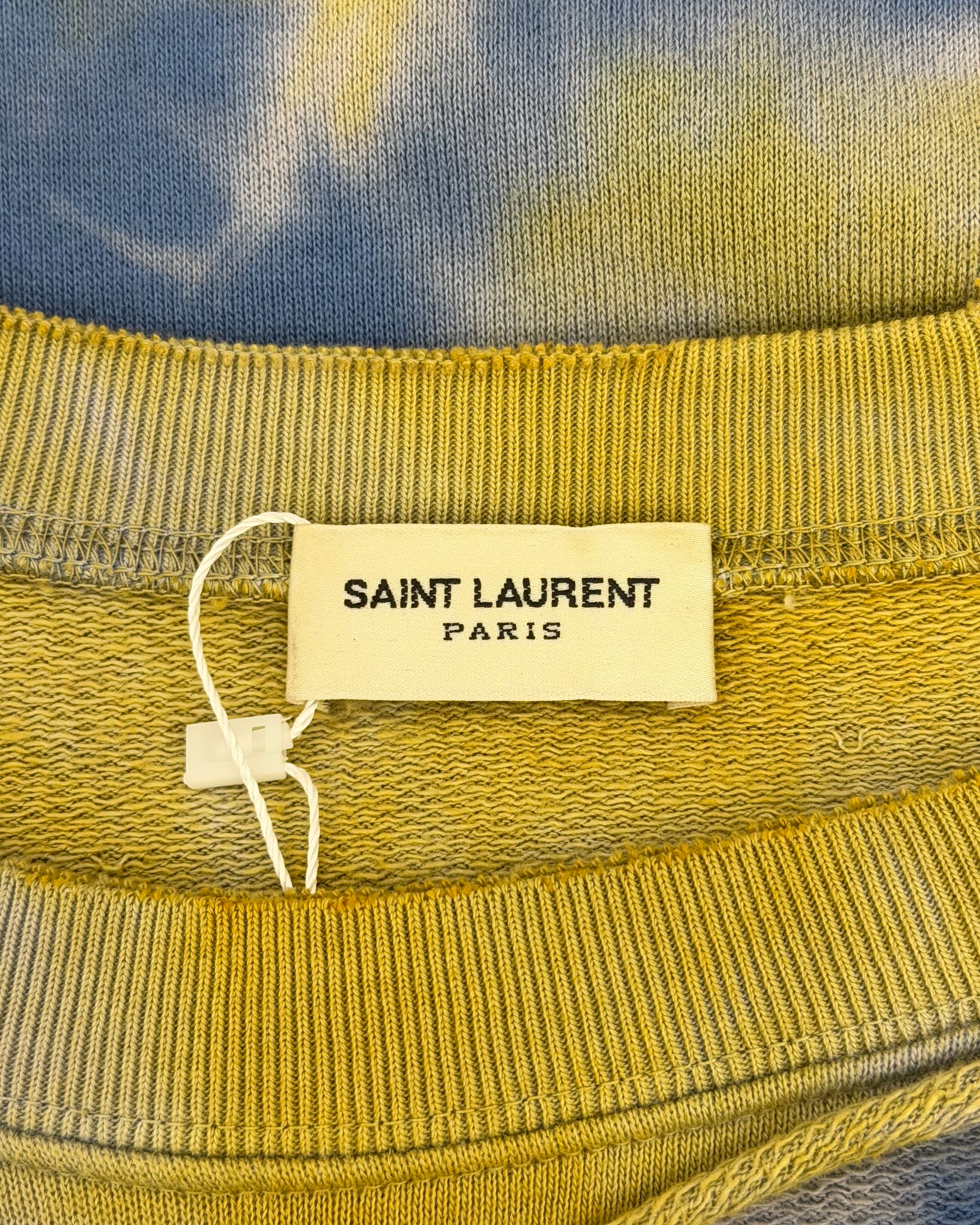 SAINT LAURENT SS16 DISTRESSED TIE-DYE SWEATSHIRT