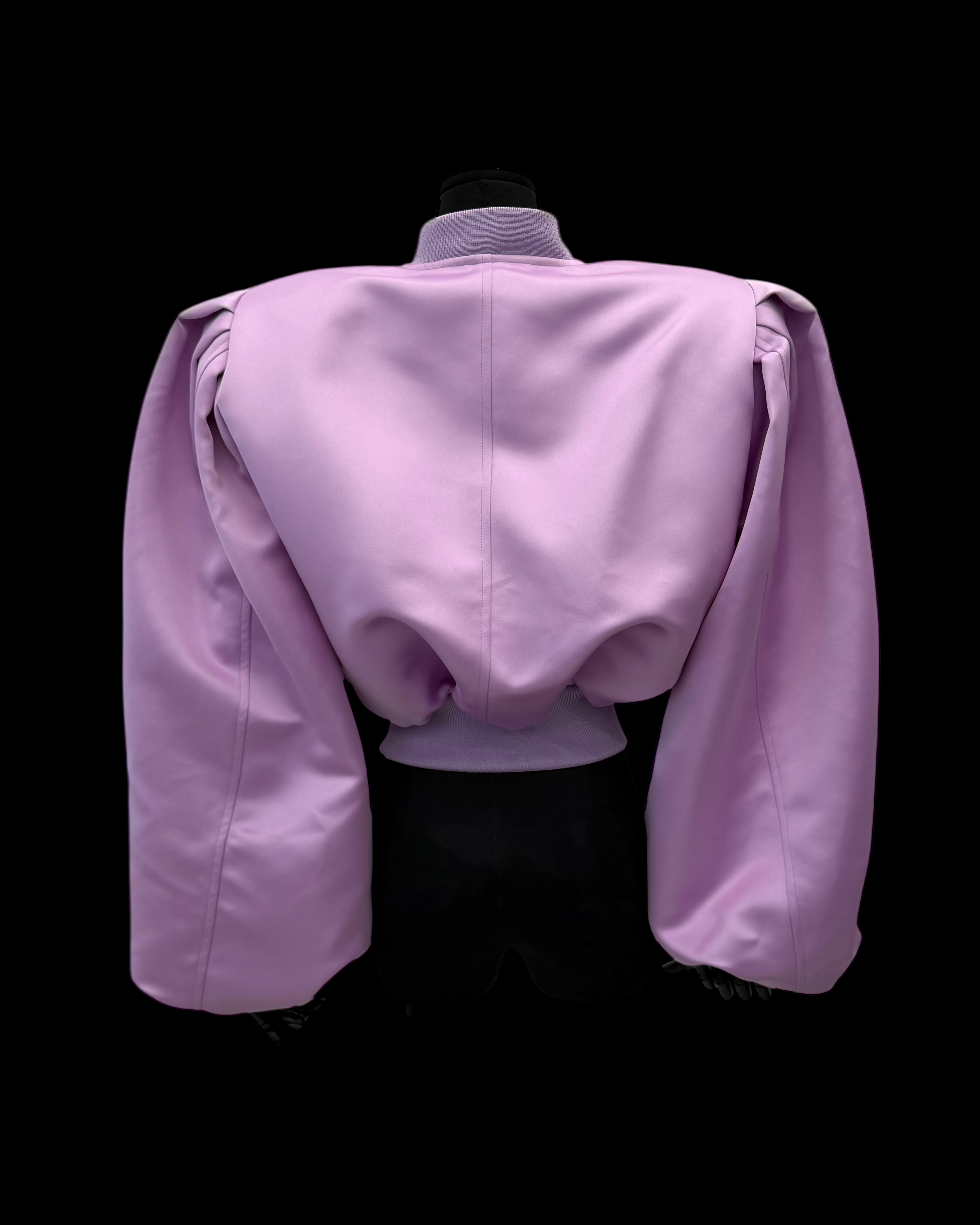 NINA RICCI SS24 CROPPED SATIN BOMBER JACKET