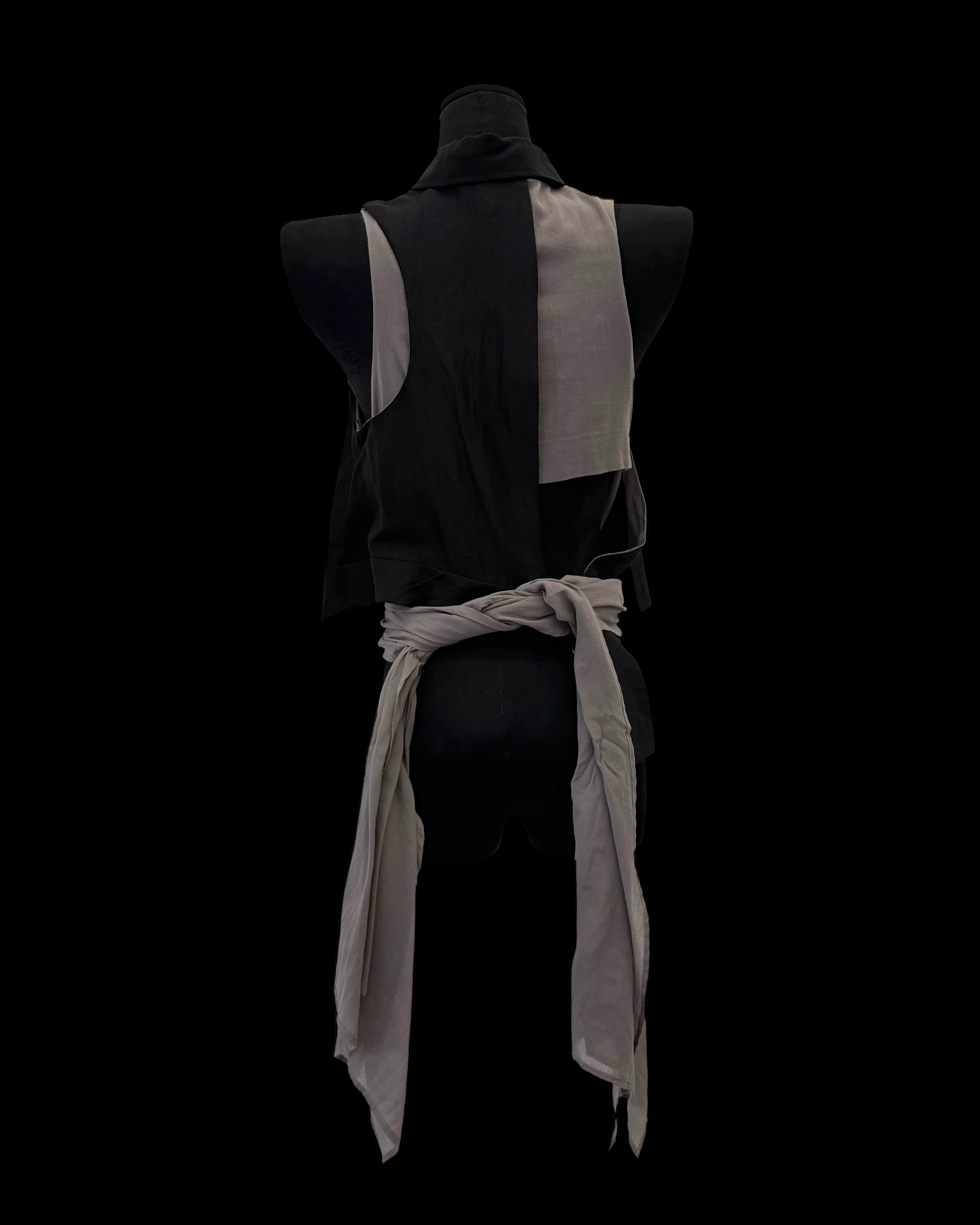 YOHJI YAMAMOTO SS24 HIGH TWISTED GARBADINE VEST