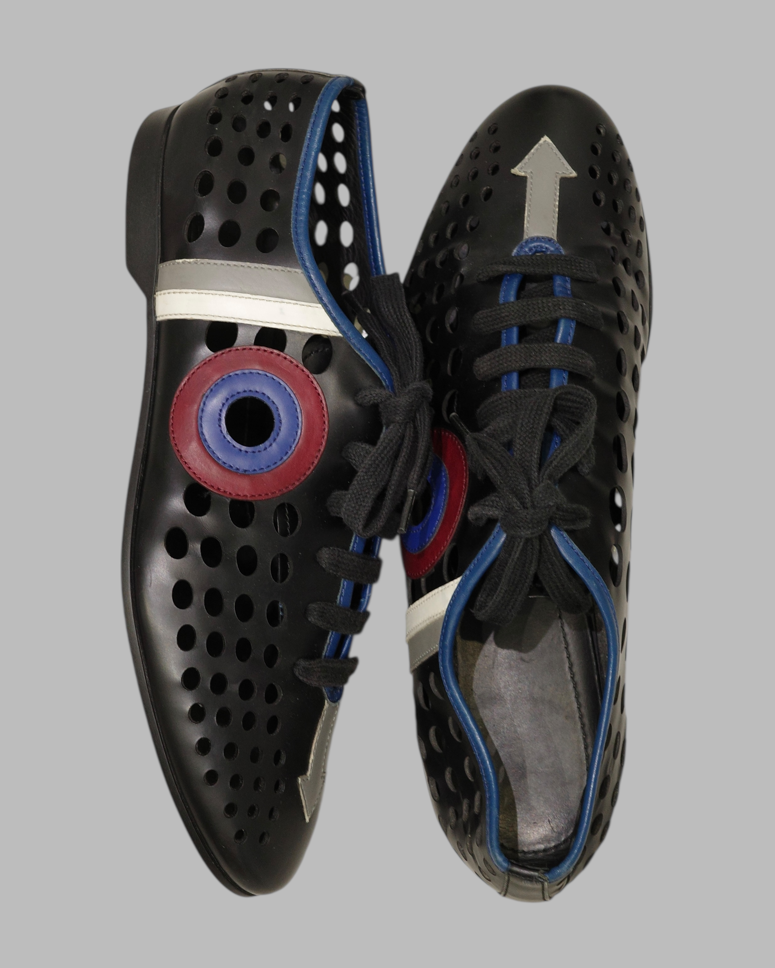 PRADA SPRING 2016 CUT-OUT LEATHER SNEAKERS