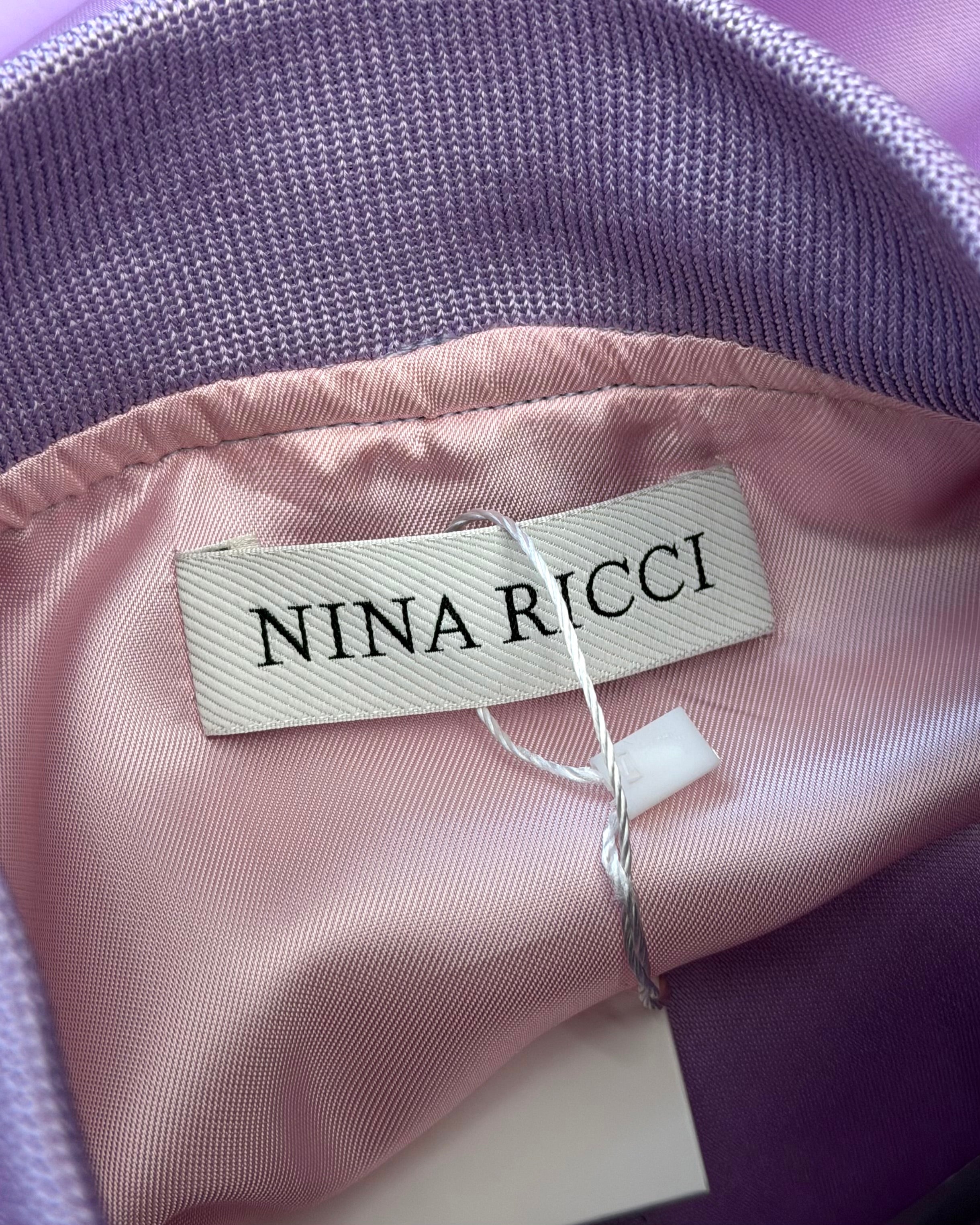 NINA RICCI SS24 CROPPED SATIN BOMBER JACKET