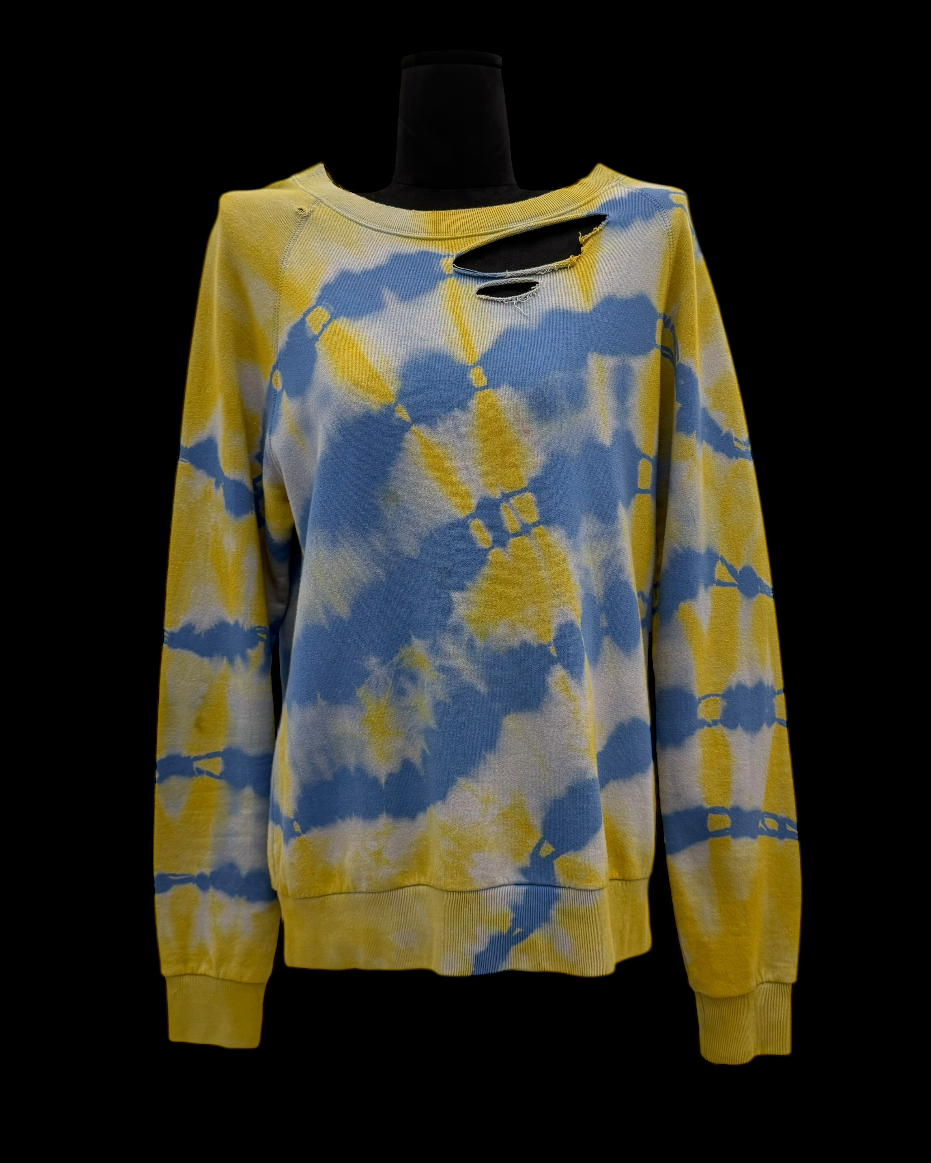 SAINT LAURENT SS16 DISTRESSED TIE-DYE SWEATSHIRT