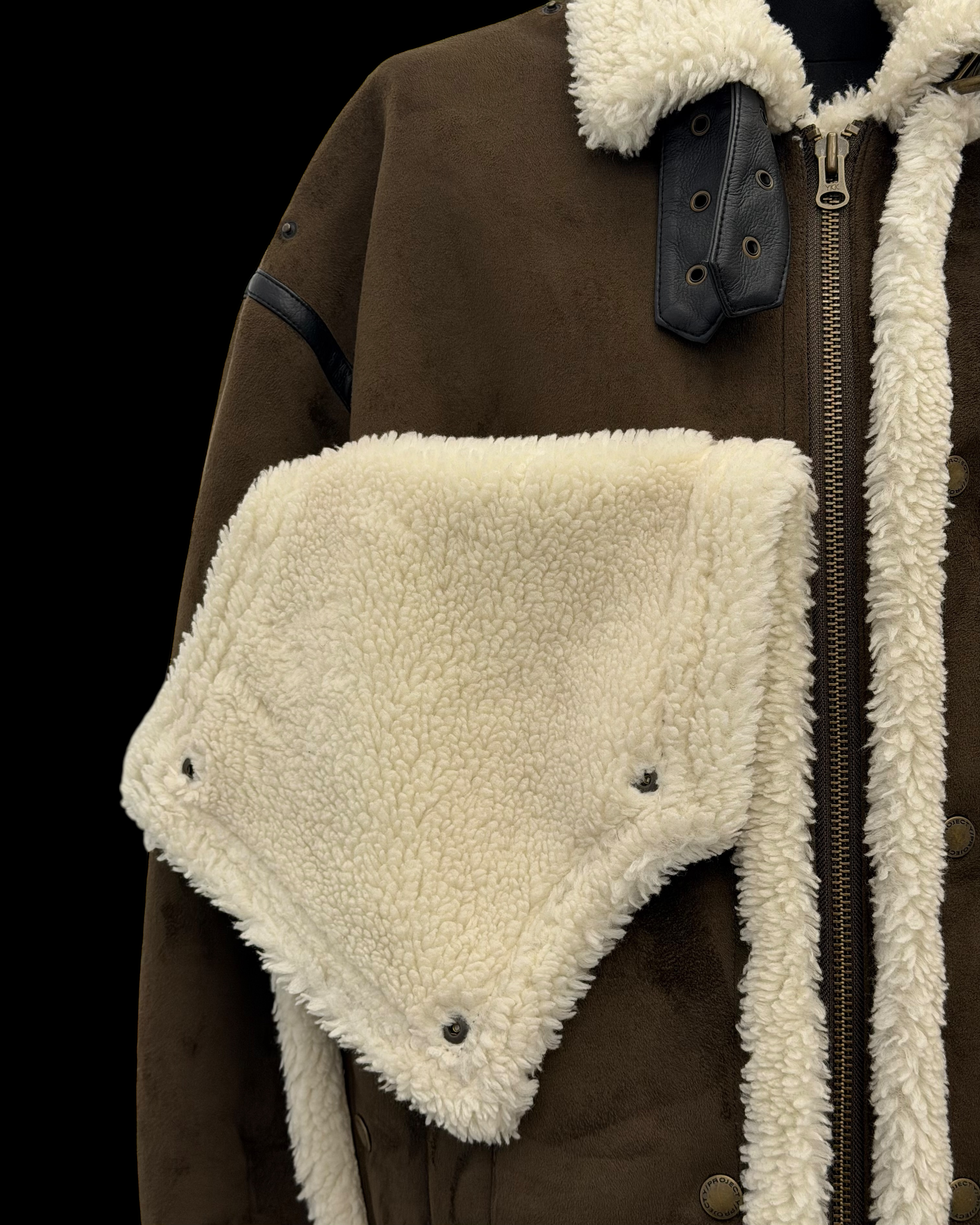 Y/PROJECT FW22 SNAP PANEL SHEARLING JACKET