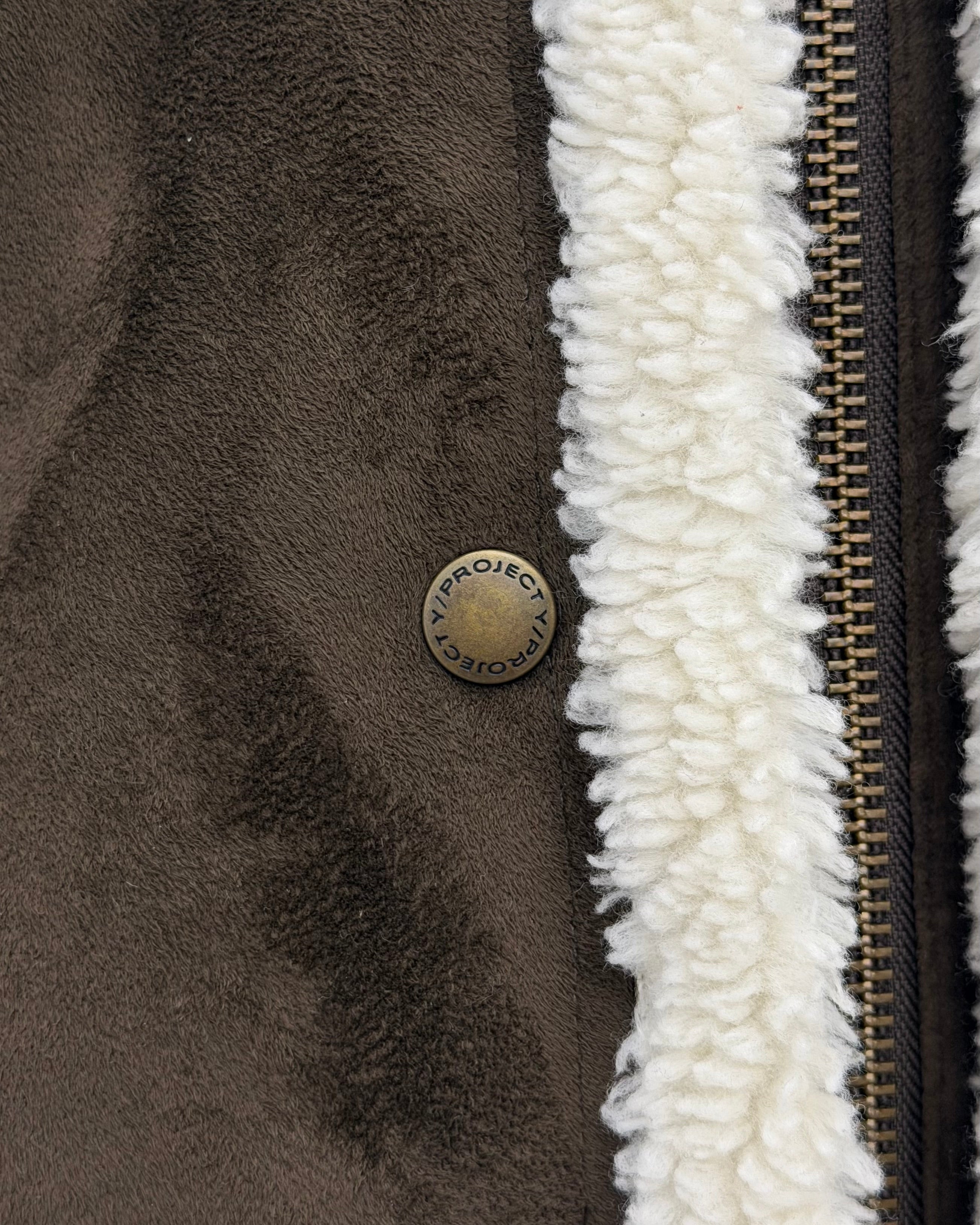 Y/PROJECT FW22 SNAP PANEL SHEARLING JACKET