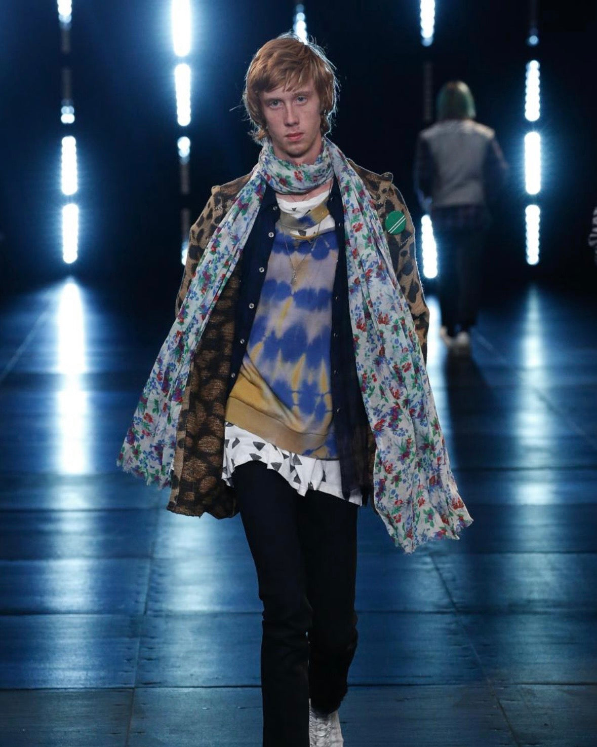 SAINT LAURENT SS16 DISTRESSED TIE-DYE SWEATSHIRT