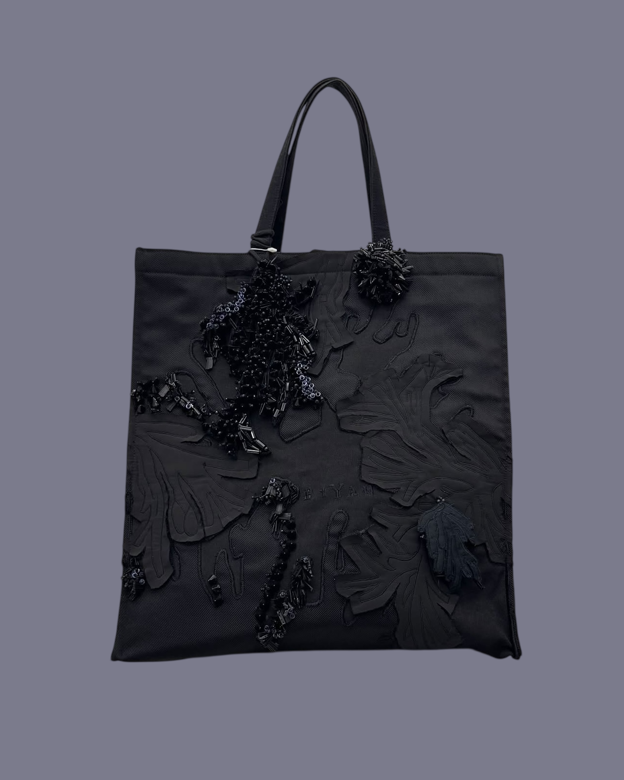 BIYAN BRAID DETAIL EMBROIDERED TOTE BAG