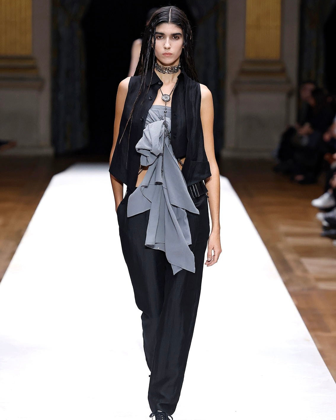 YOHJI YAMAMOTO SS24 HIGH TWISTED GARBADINE VEST