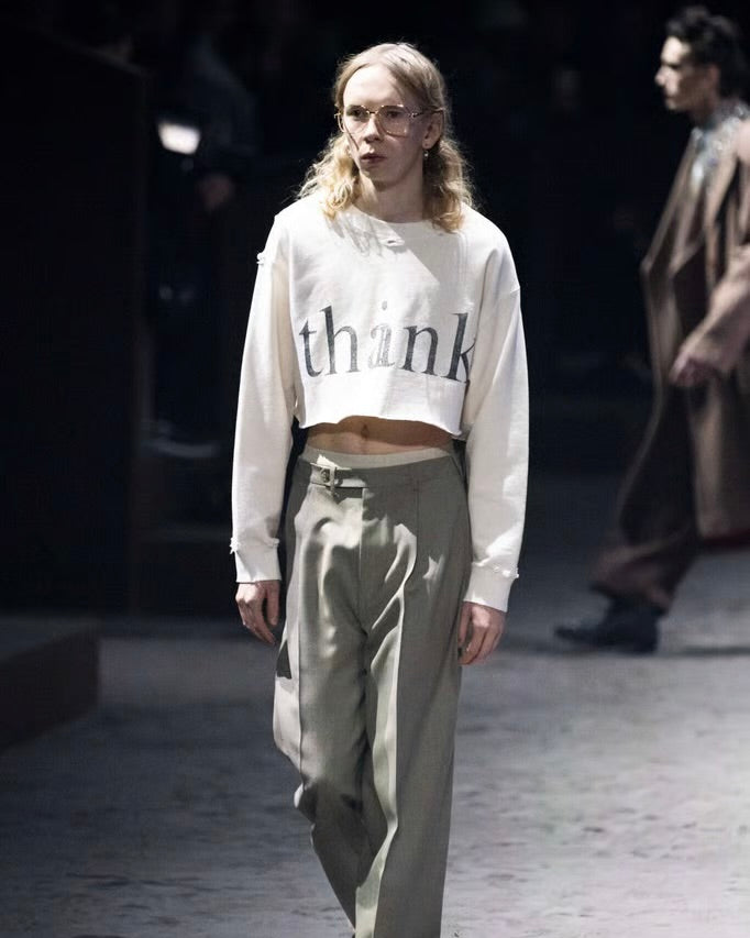 GUCCI FW20 THINK/THANK CROPPED SWEATSHIRT