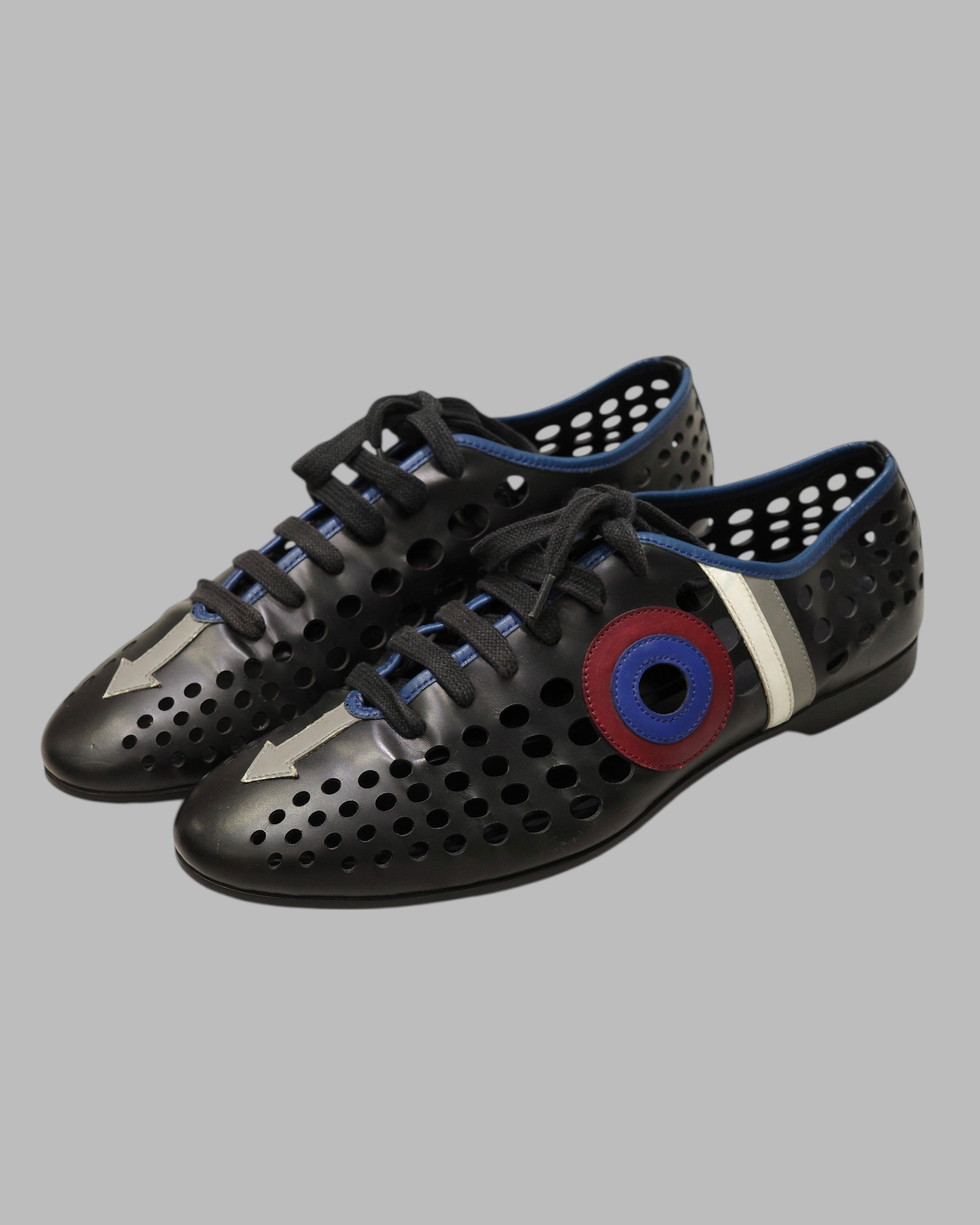 PRADA SPRING 2016 CUT-OUT LEATHER SNEAKERS