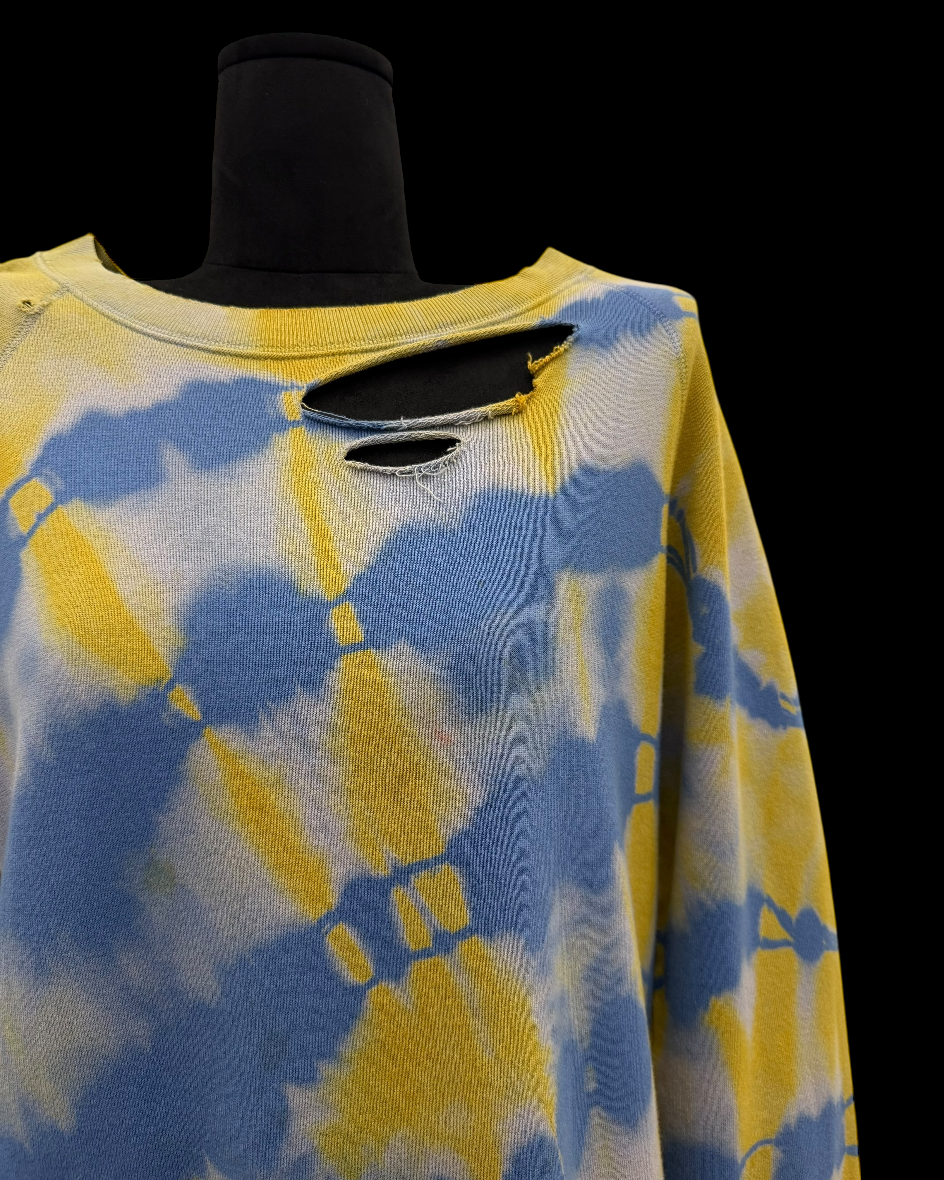 SAINT LAURENT SS16 DISTRESSED TIE-DYE SWEATSHIRT