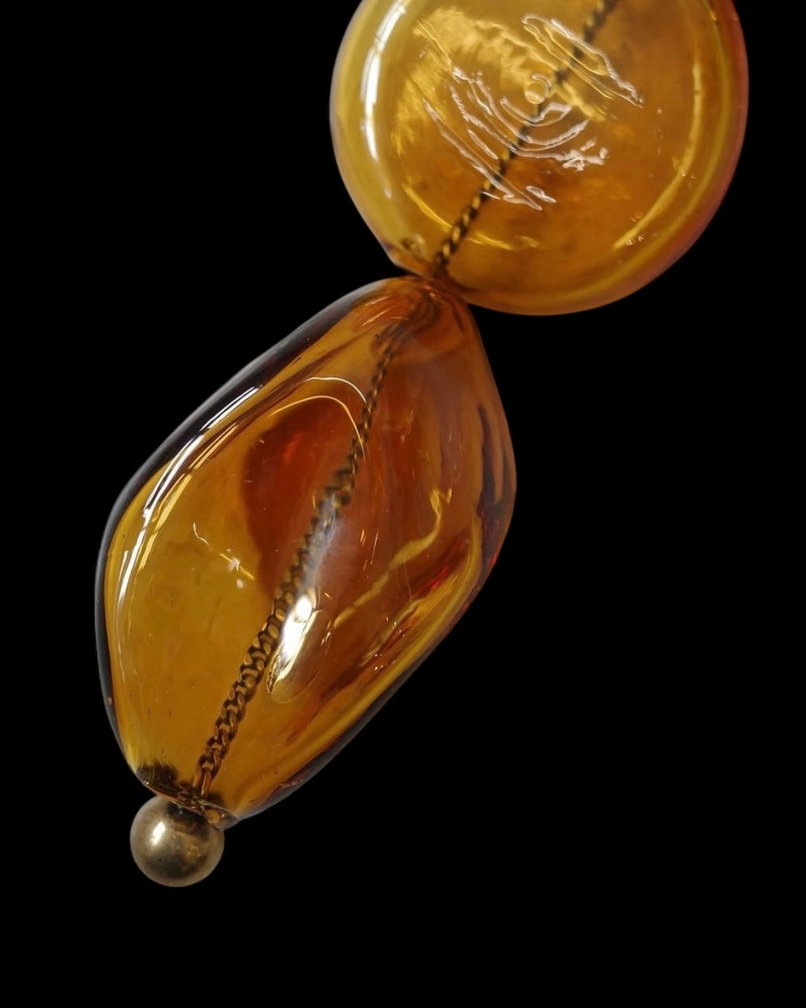 DRIES VAN NOTEN SS23 AMBER GLASS EARRING