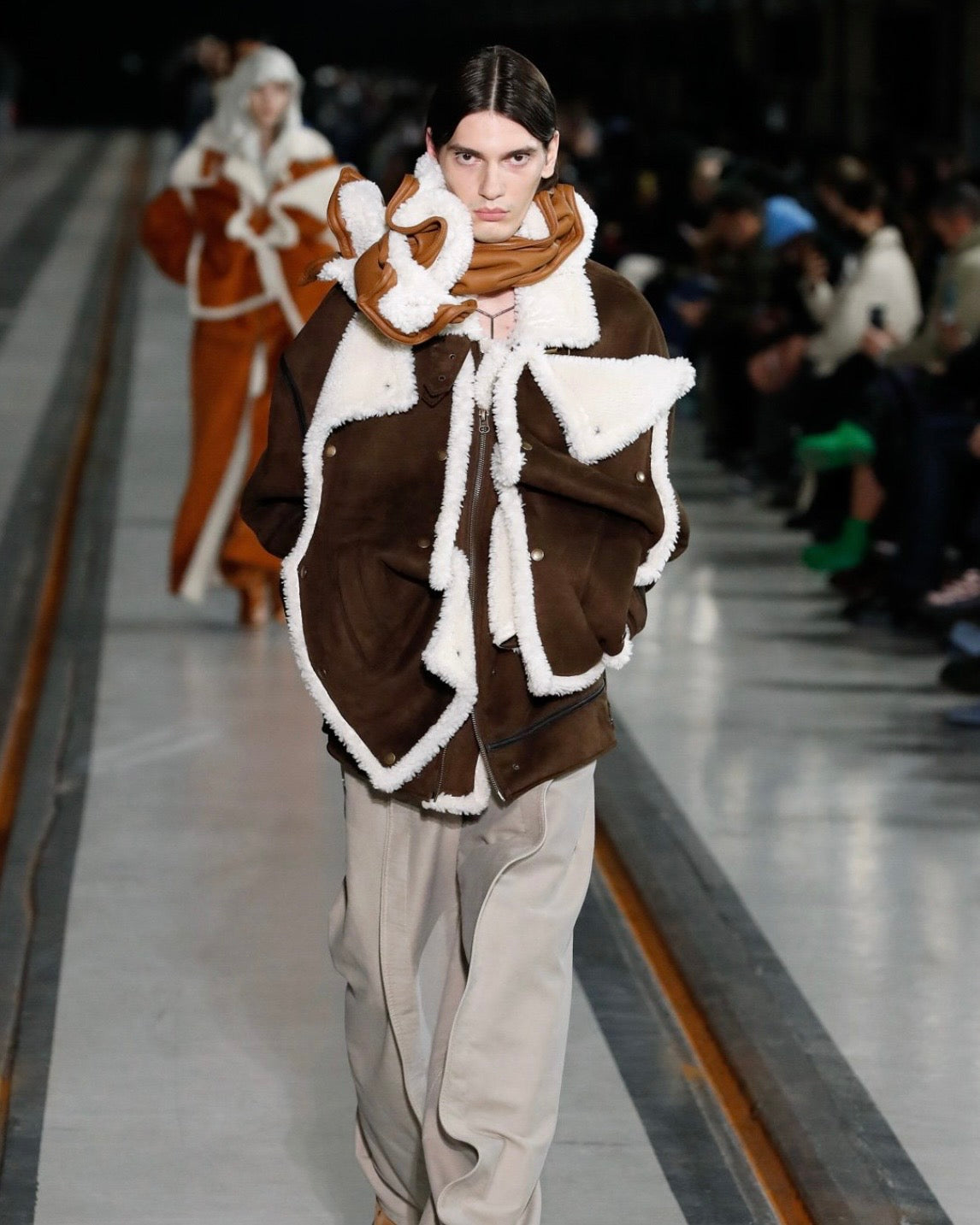 Y/PROJECT FW22 SNAP PANEL SHEARLING JACKET