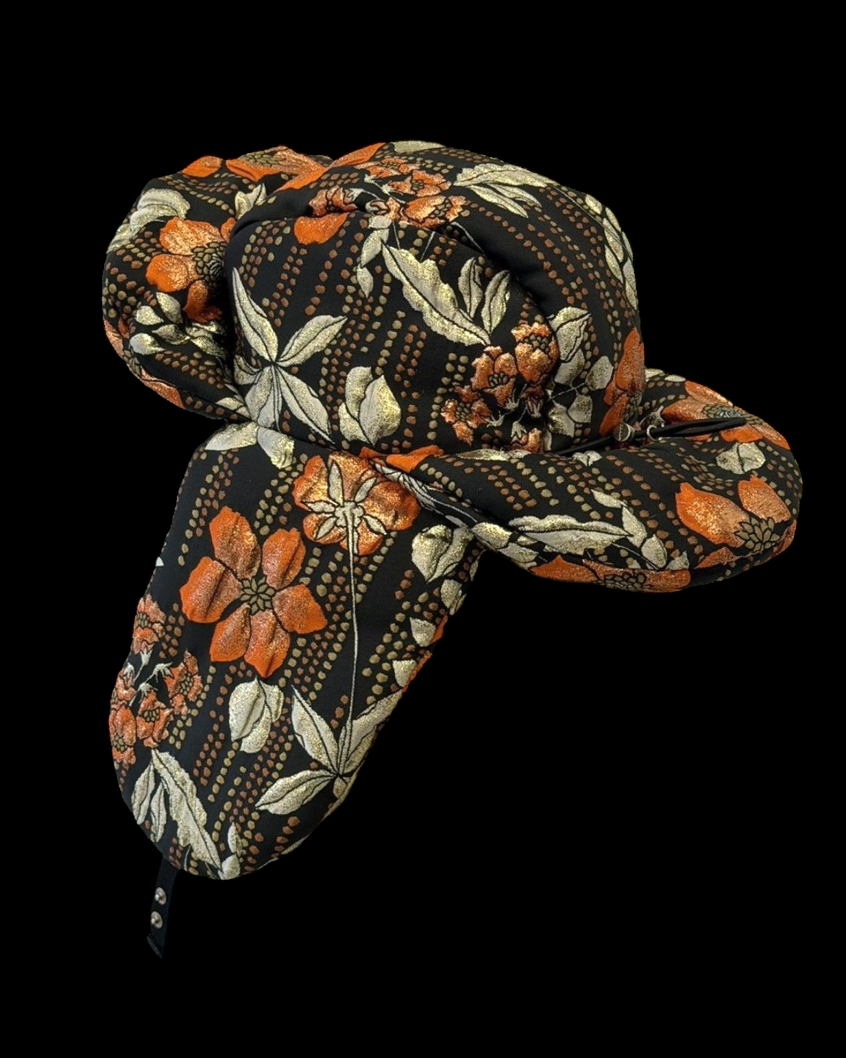 PRADA RESORT 2019 FLORAL JACQUARD BROCADE TRAPPER HAT