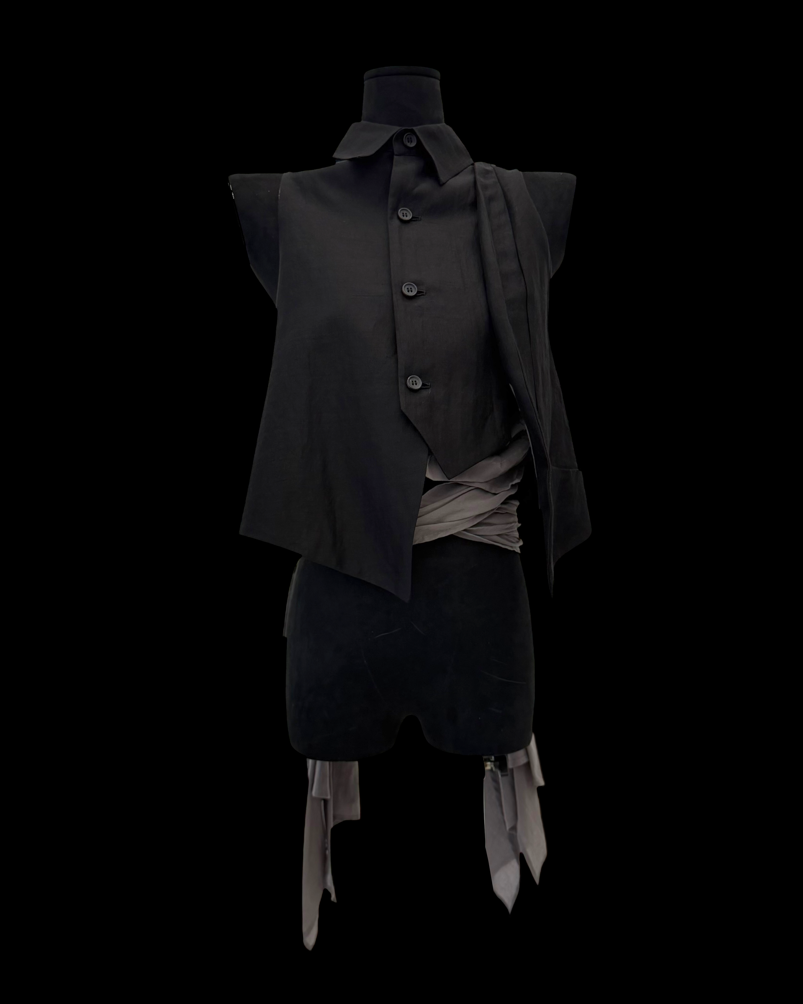 YOHJI YAMAMOTO SS24 HIGH TWISTED GARBADINE VEST