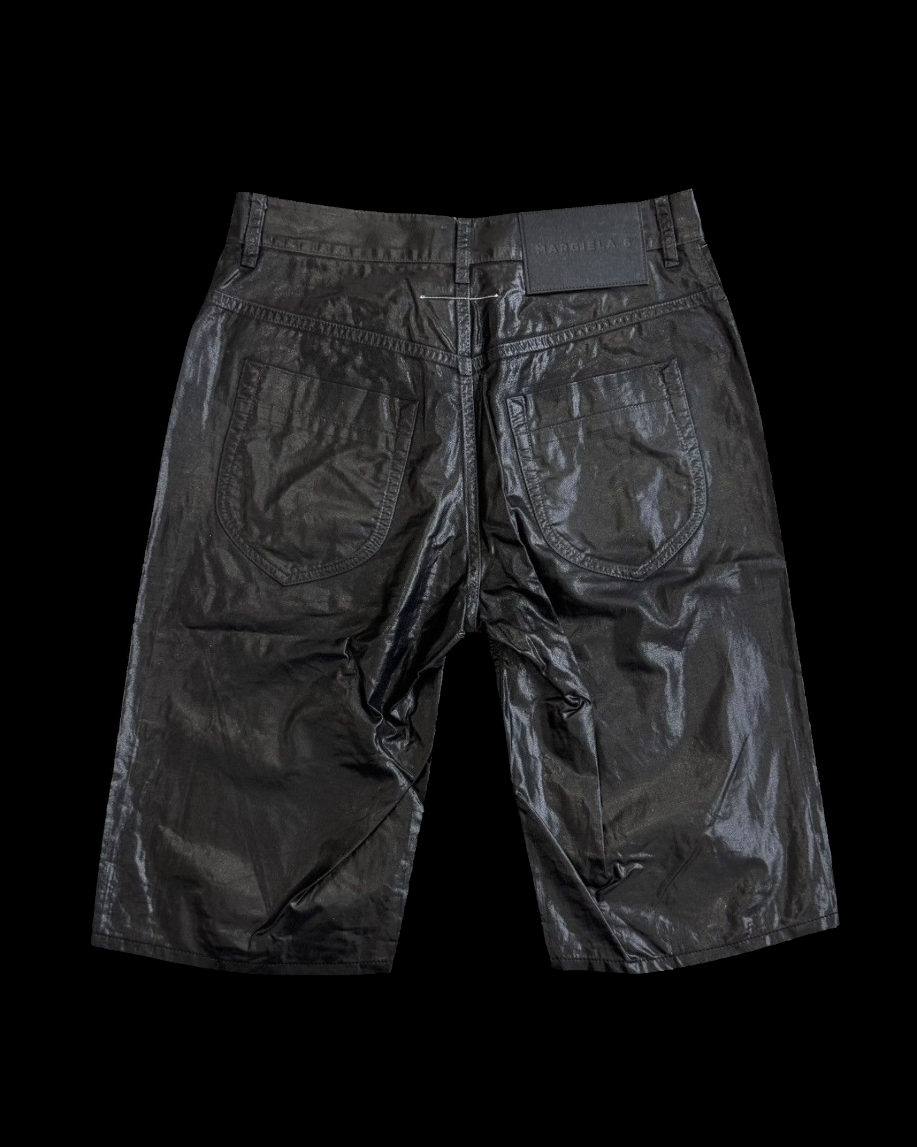 MM6 MAISON MARGIELA SS22 LAMINATED BERMUDA SHORTS