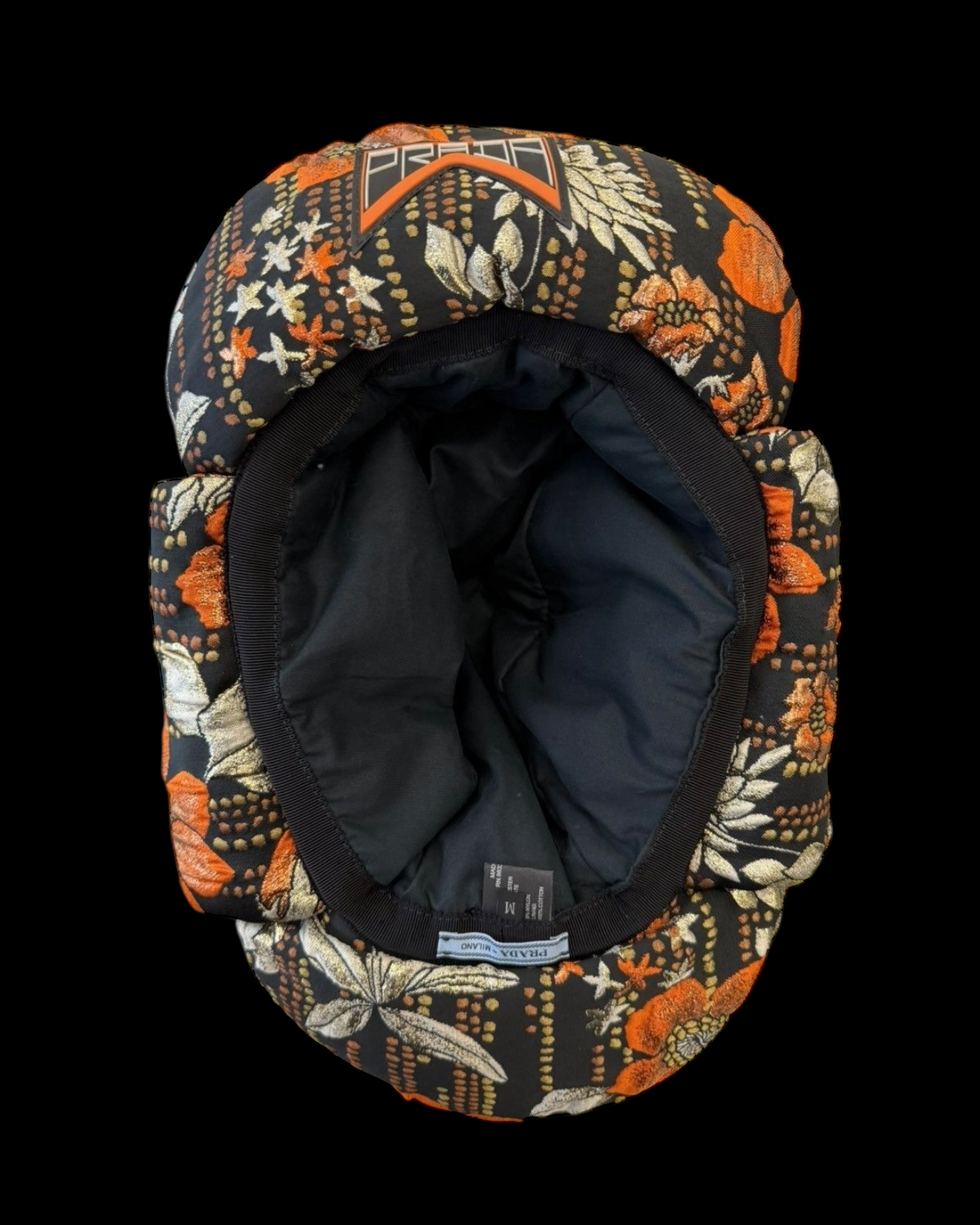 PRADA RESORT 2019 FLORAL JACQUARD BROCADE TRAPPER HAT
