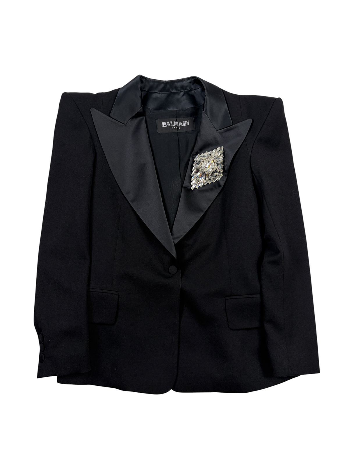 BALMAIN FALL 09 CRYSTAL EMBOSSED POINTED JACKET