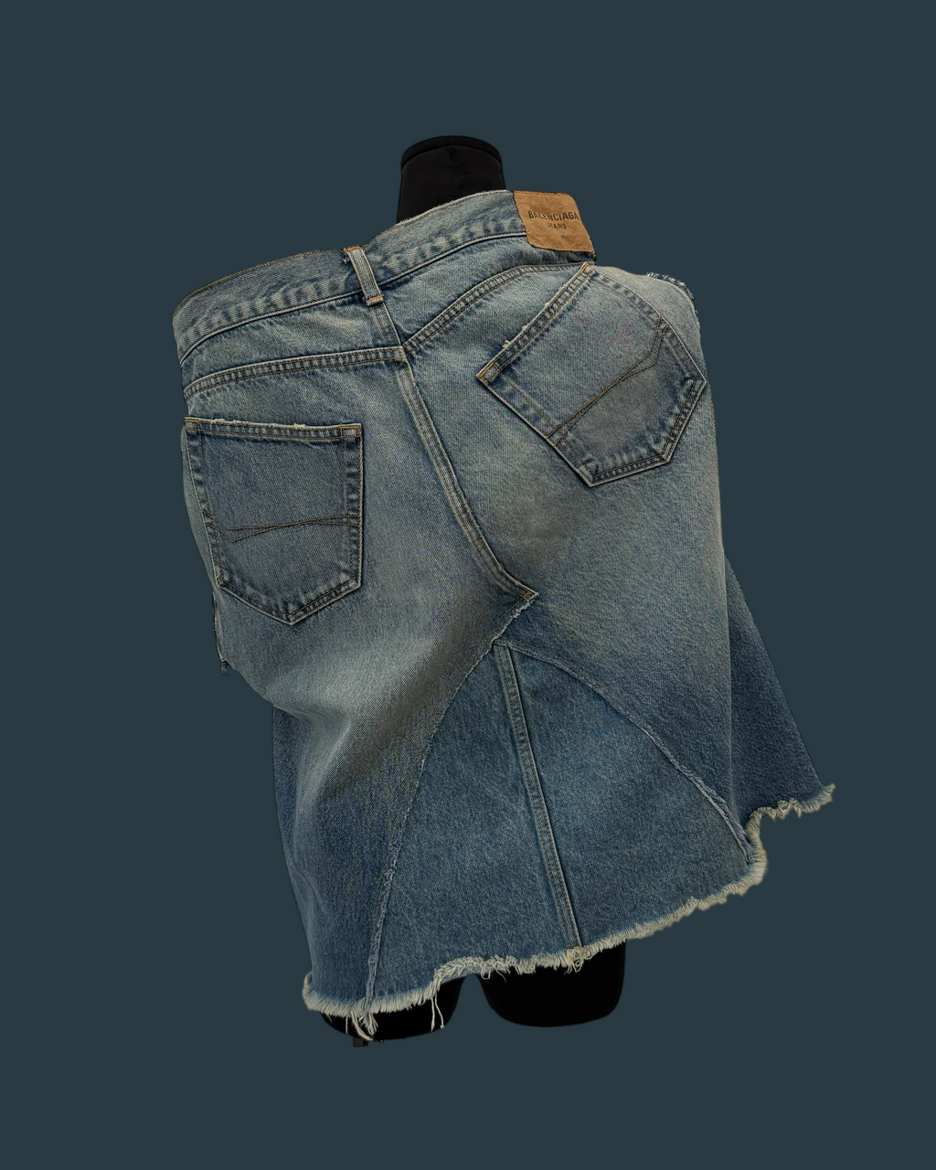 BALENCIAGA WINTER 2022 DENIM SKIRT TOP