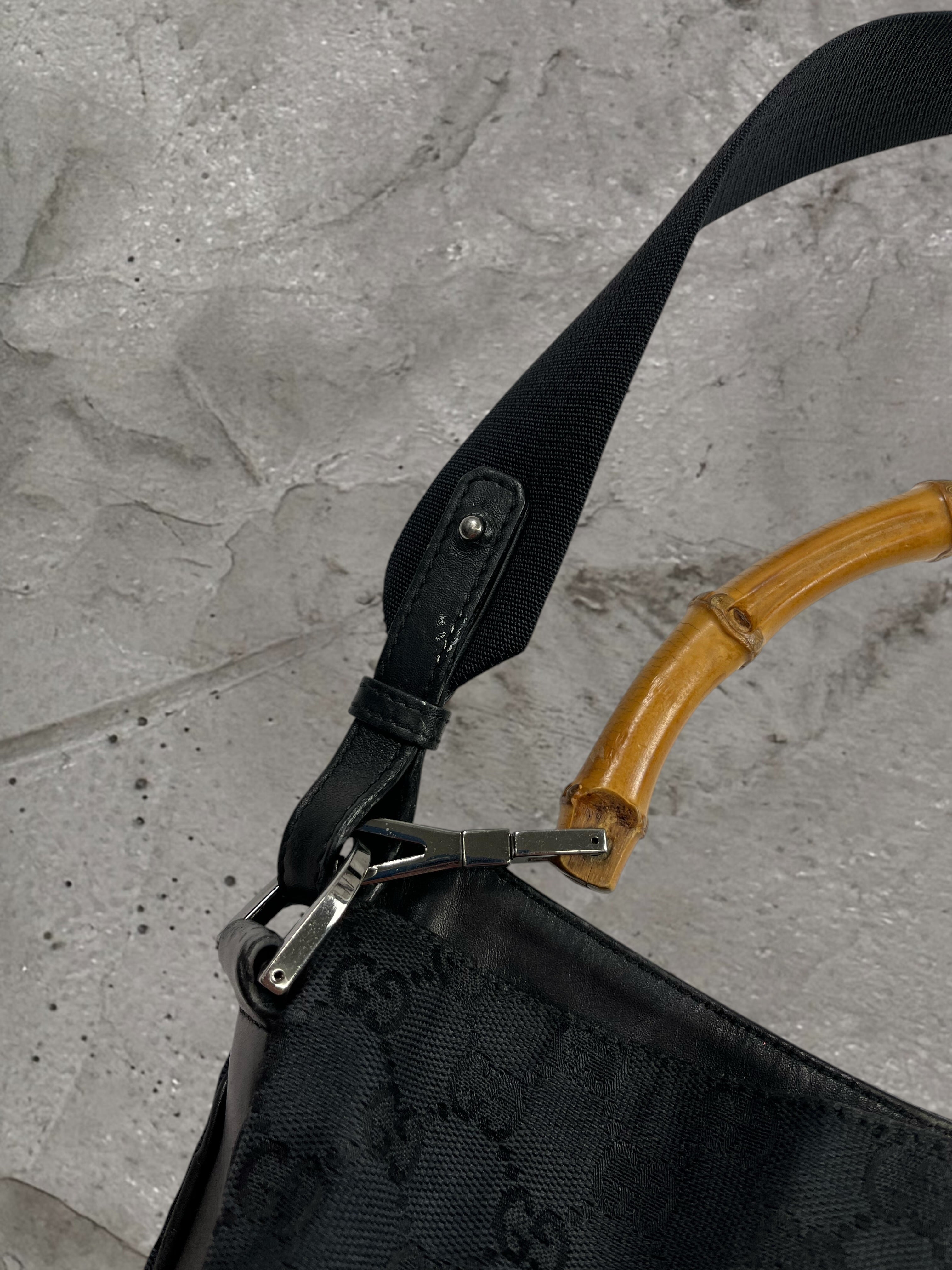 GUCCI GG CANVAS BAMBOO SHOULDER BAG