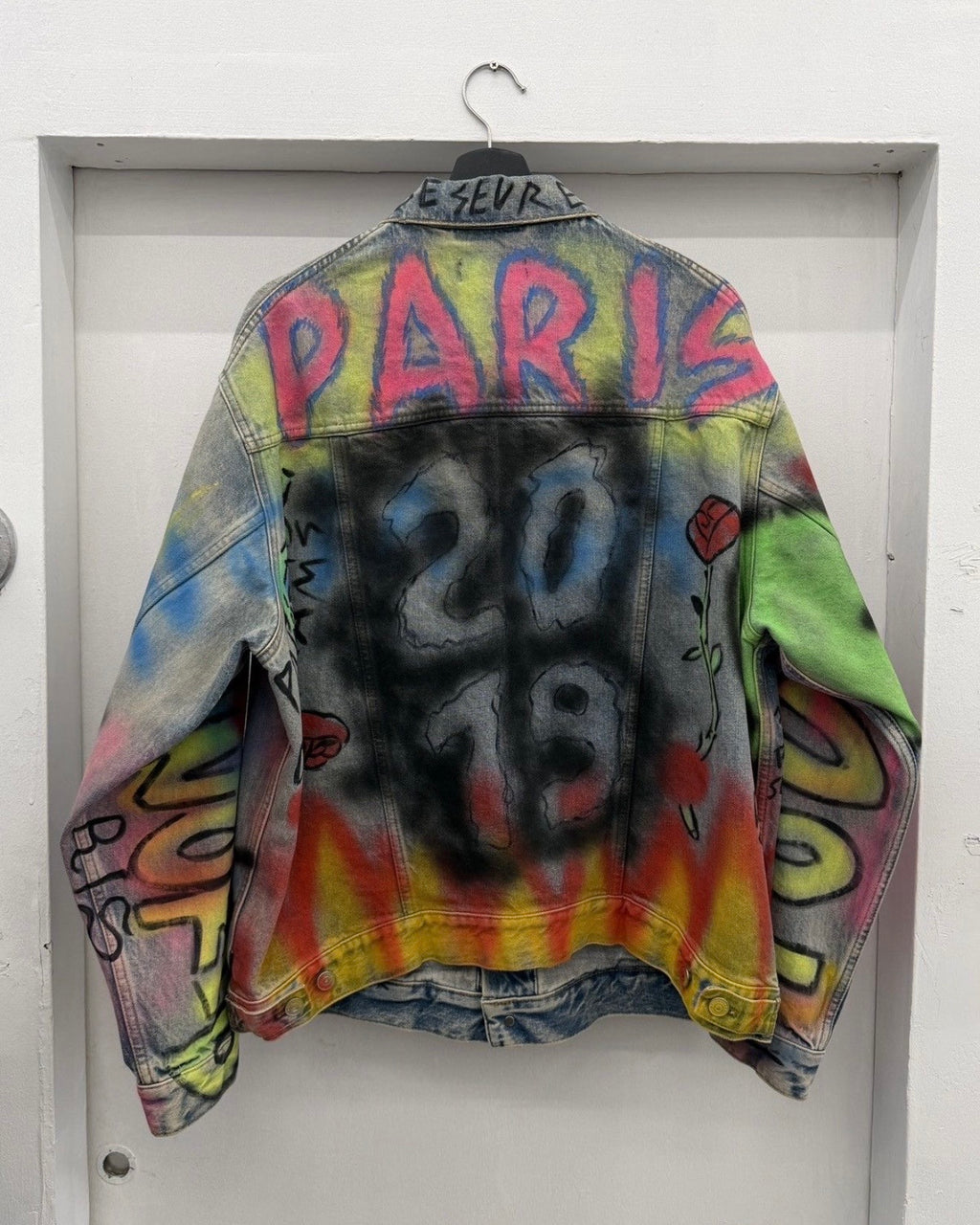 BALENCIAGA SS19 GRAFFITI DENIM JACKET