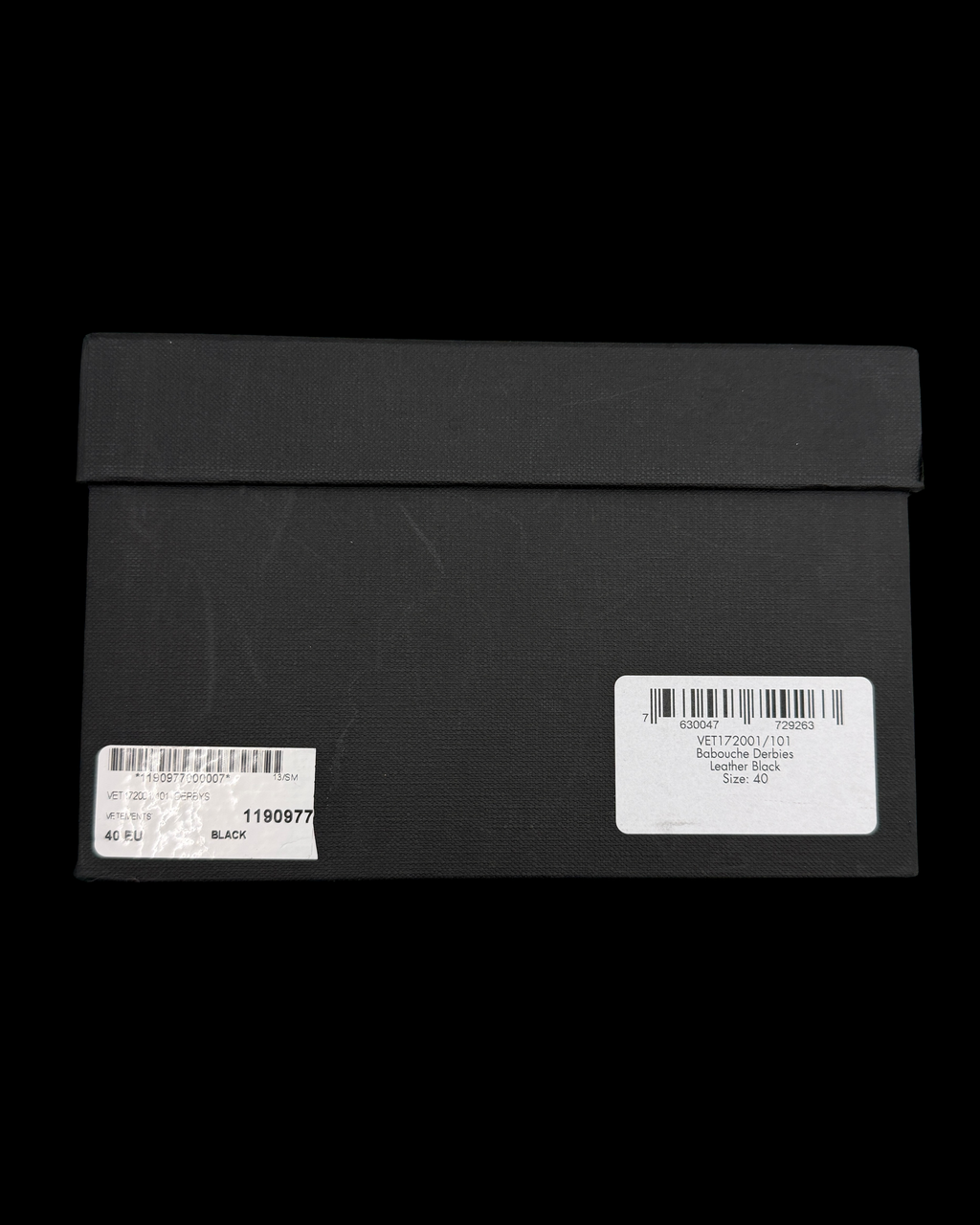 VETEMENTS SS18 COLLAPSIBLE HEEL LOGO DERBY