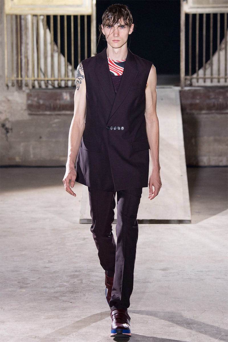RAF SIMONS SS15 MULTIPLE BUTTON SLEEVELESS JACKET