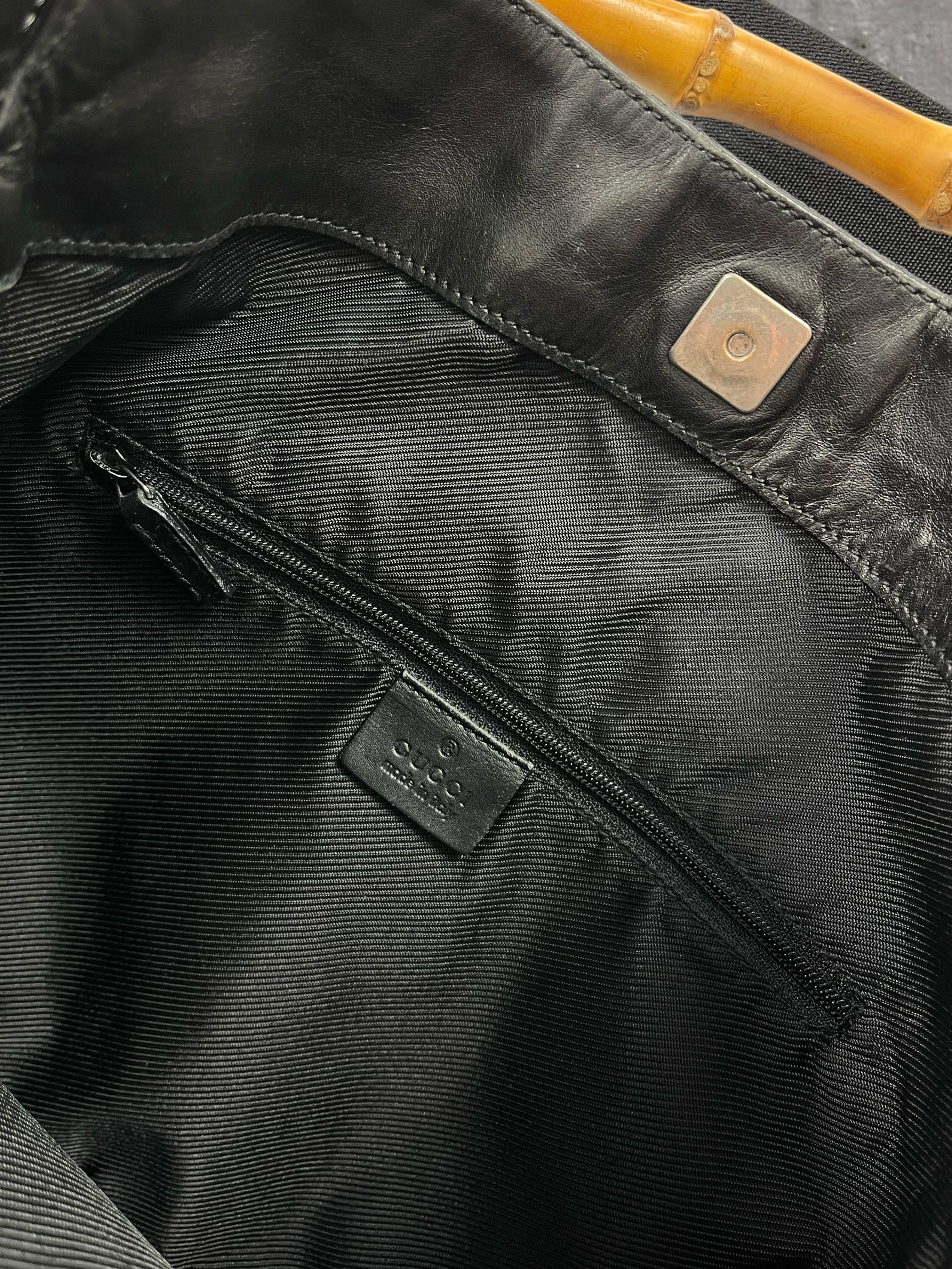GUCCI GG CANVAS BAMBOO SHOULDER BAG