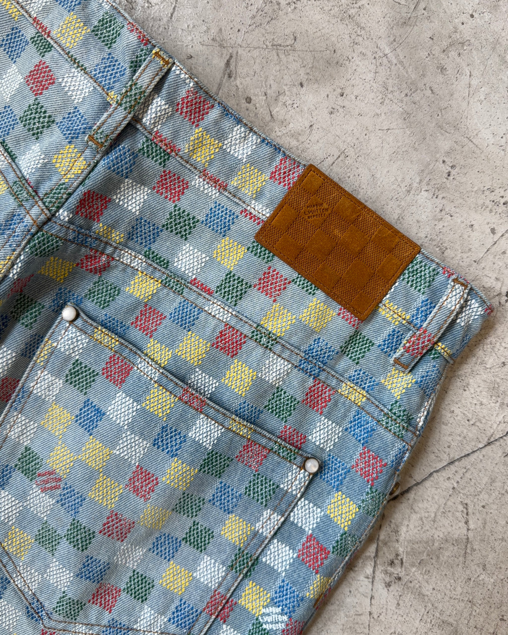 LOUIS VUITTON SS25 MULTICOLOR DAMIER JEANS