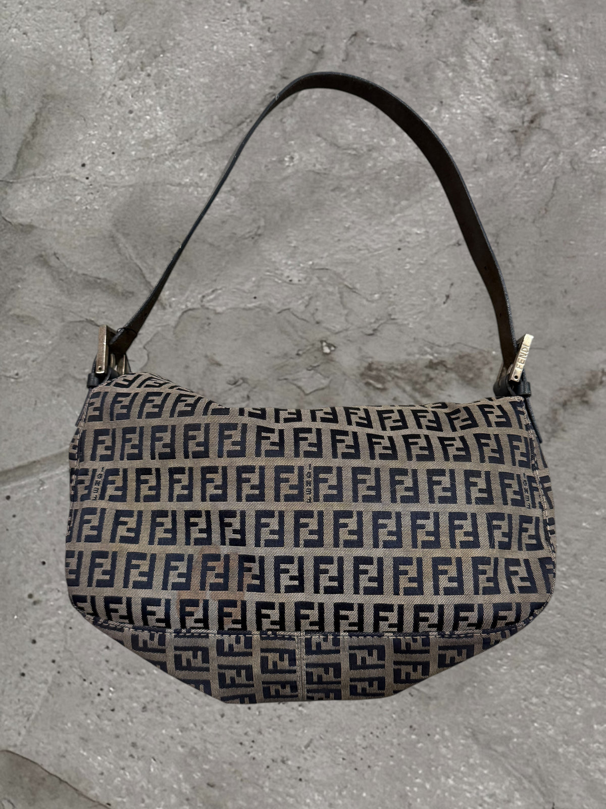 FENDI ZUCCHINO CANVAS MAMMA BAGUETTE BAG