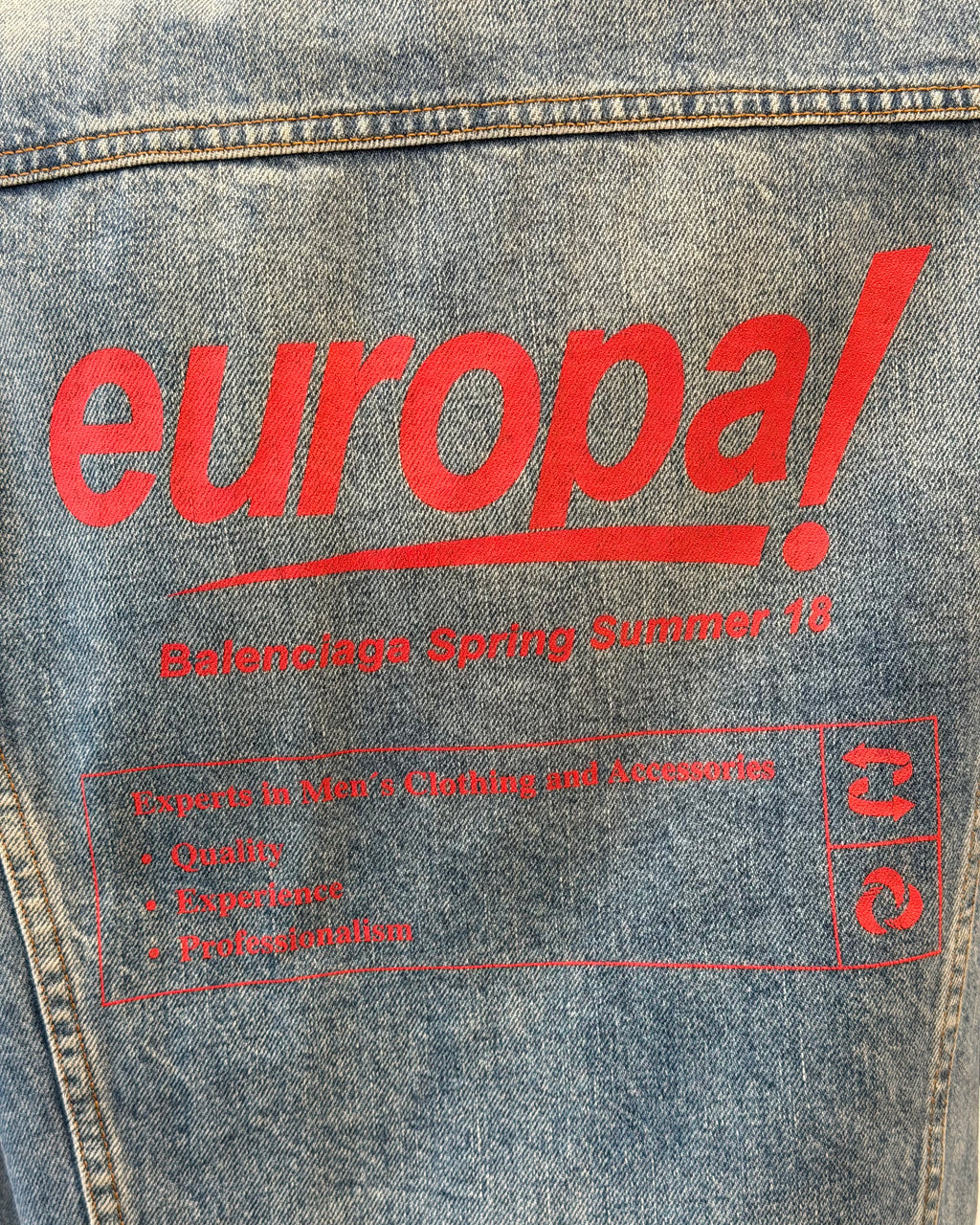 BALENCIAGA SS18 EUROPA DENIM JACKET