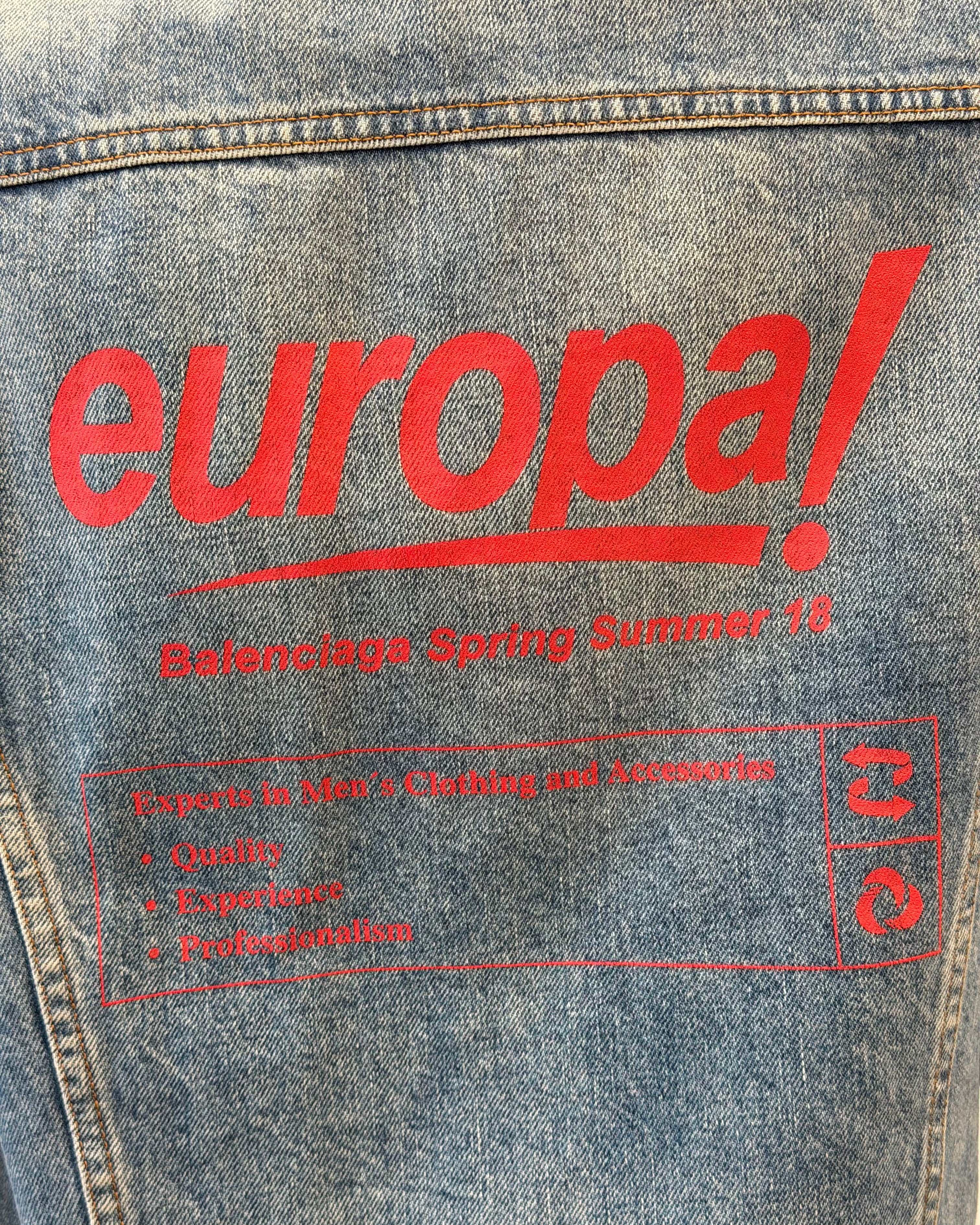 BALENCIAGA SS18 EUROPA DENIM JACKET