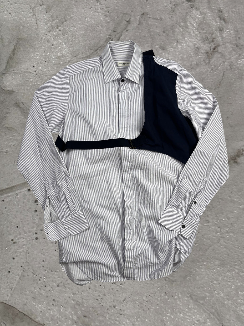 DRIES VAN NOTEN SS15 BALLET STRIPED HARNESS SHIRT