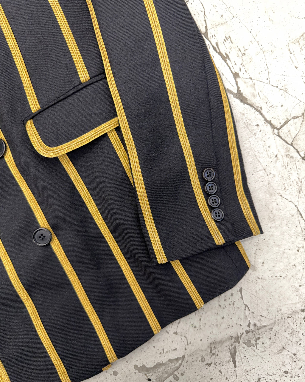 SAINT LAURENT SS19 METTALIC GOLD STRIPED BLAZER