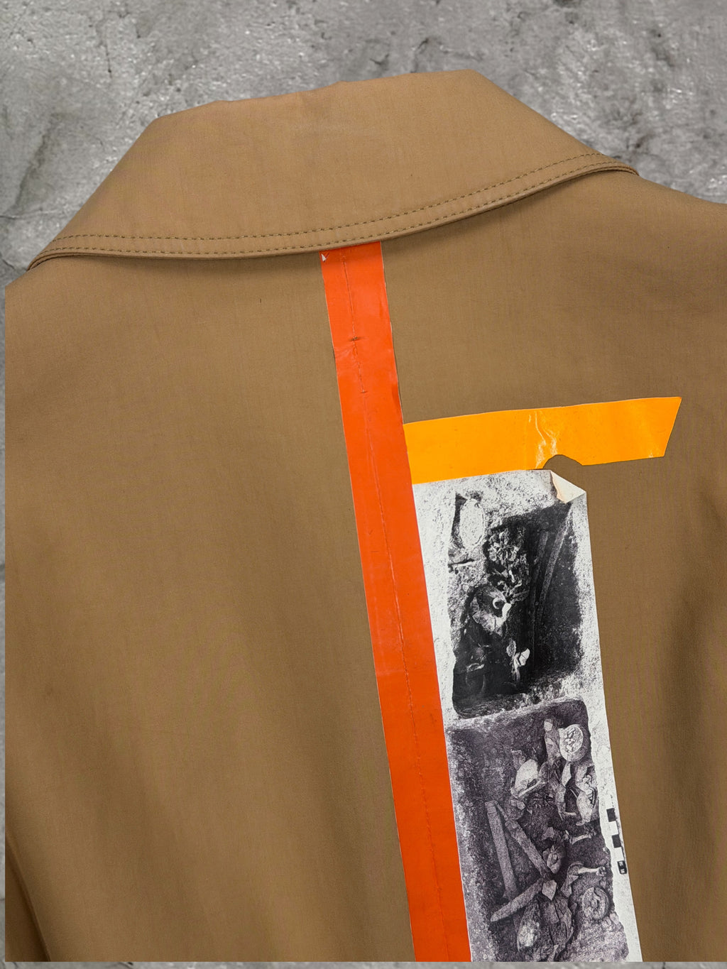 RAF SIMONS X STERLING RUBY AW14 PATCHES COLLAGE TRENCH COAT