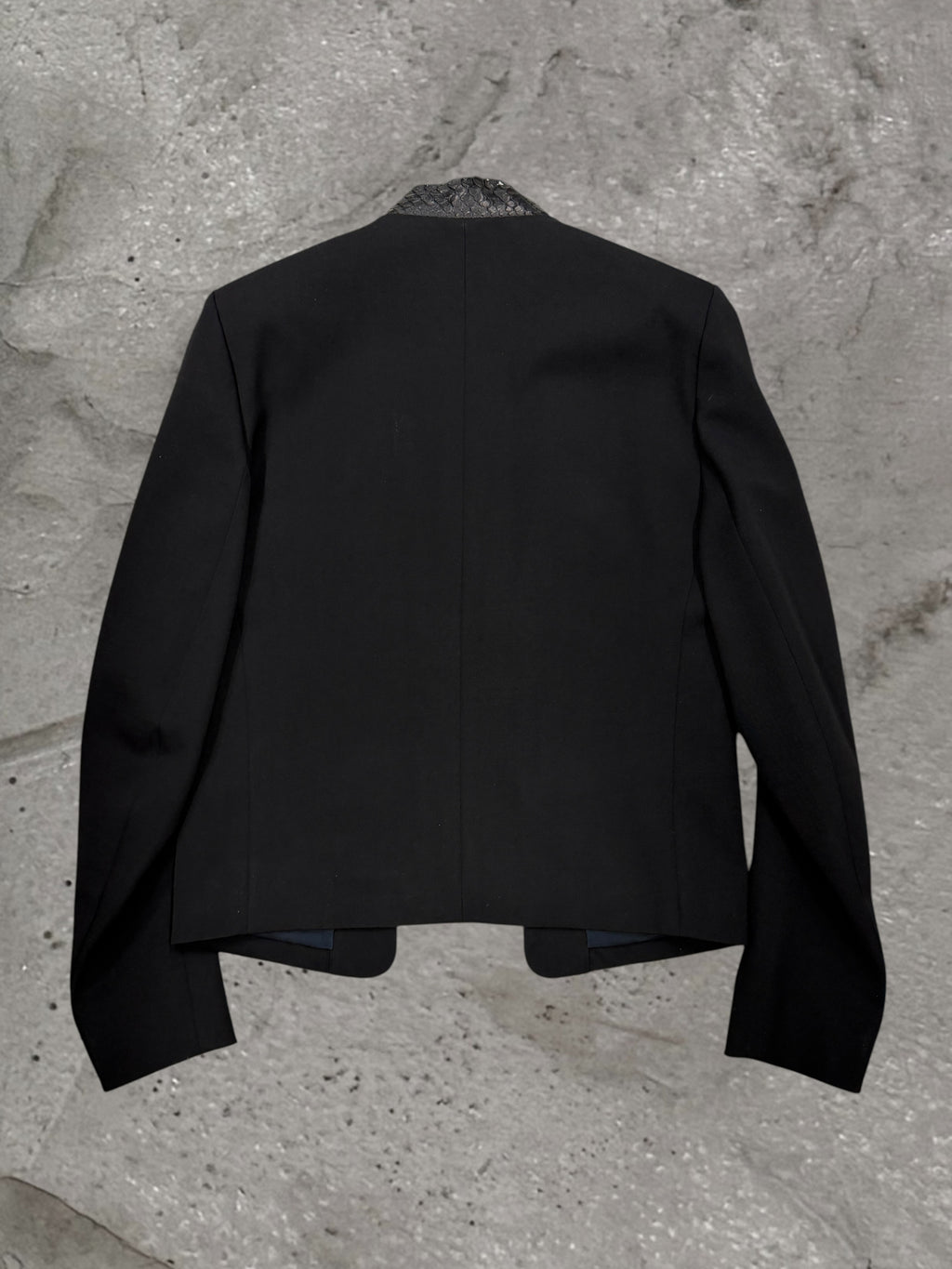 BALMAIN SS12 PYTHON LAPEL CROPPED BLAZER