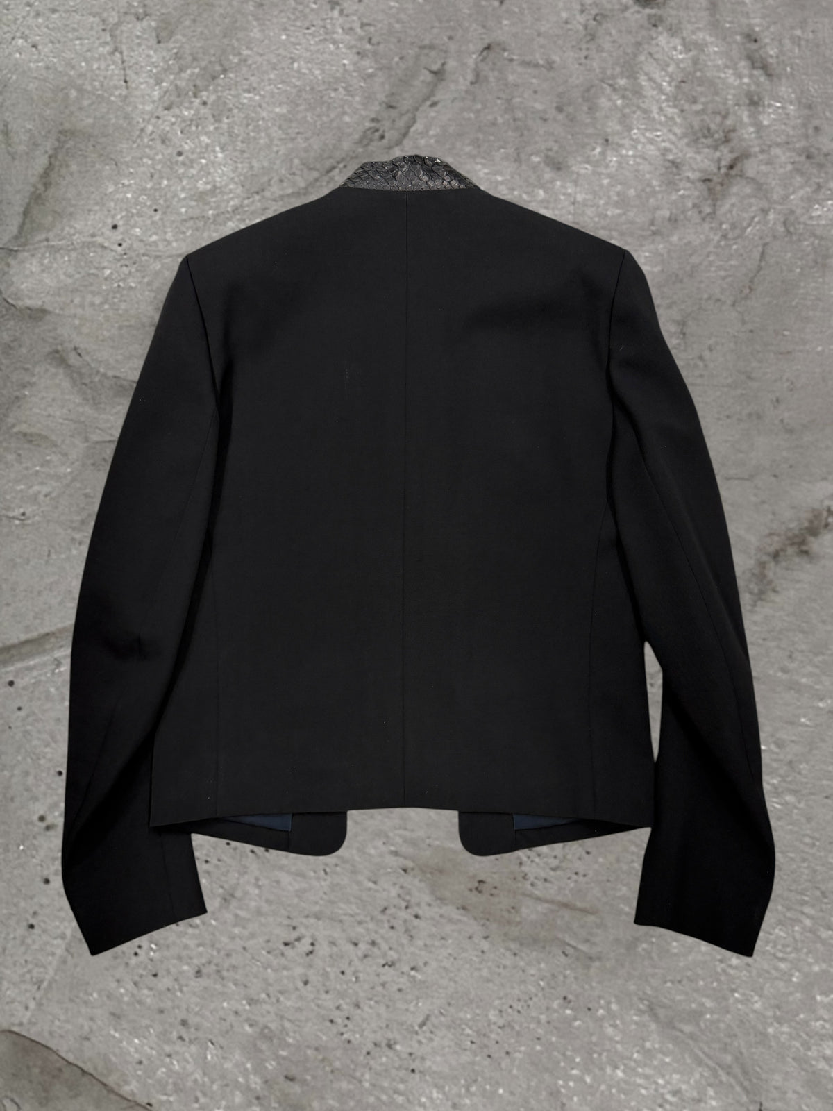 BALMAIN SS12 PYTHON LAPEL CROPPED BLAZER