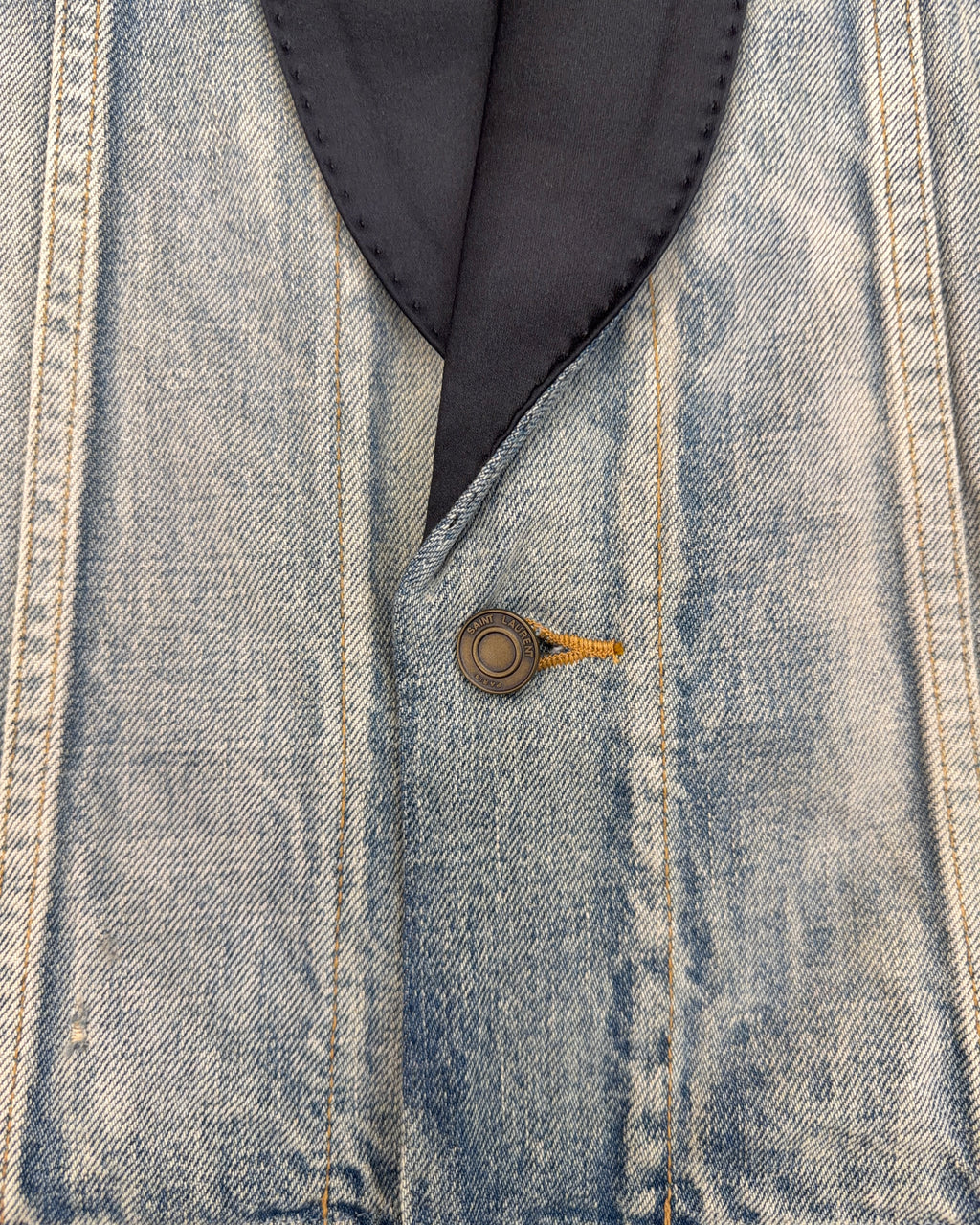 SAINT LAURENT SS16 SMOKING DENIM VEST