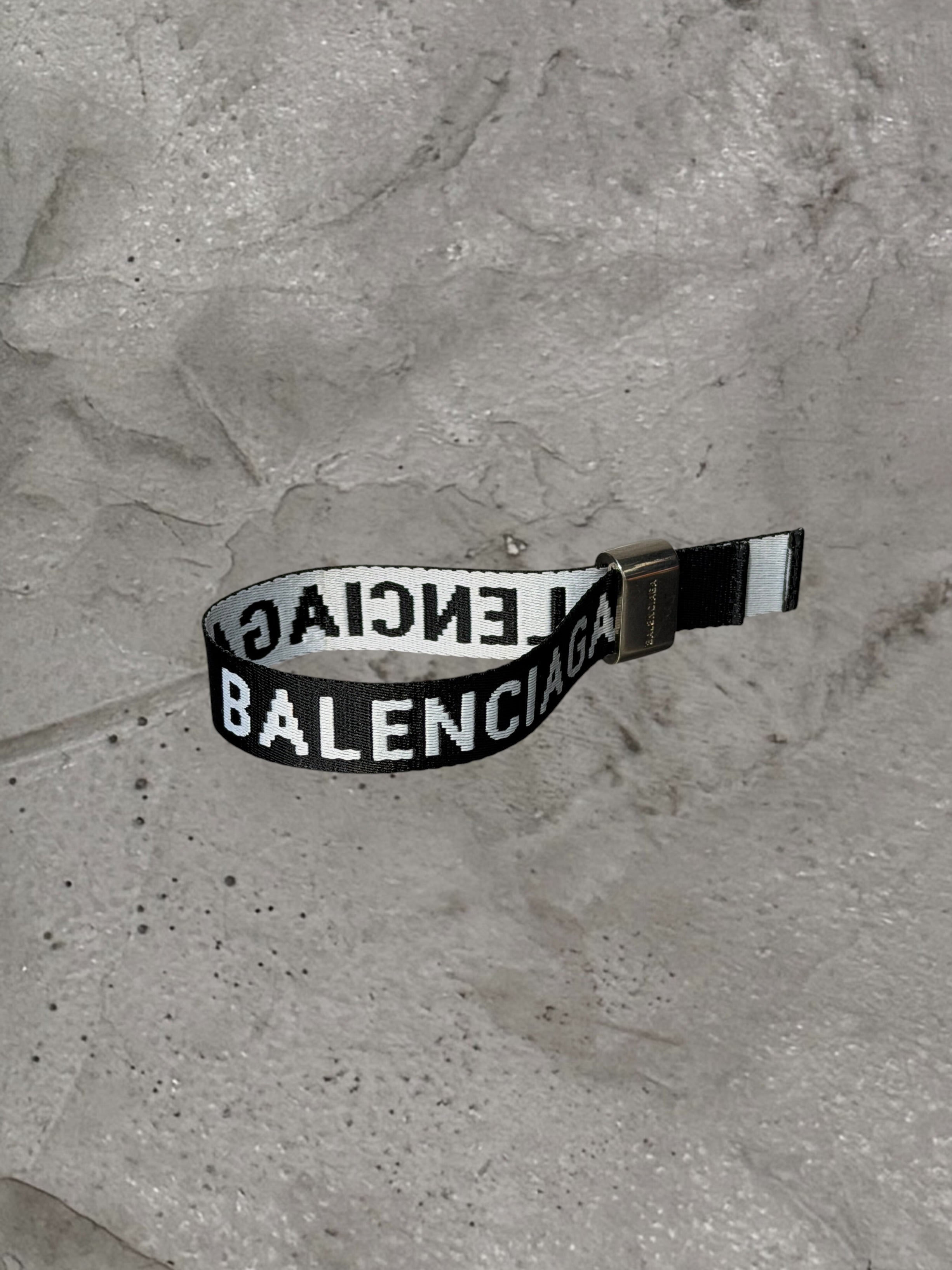 BALENCIAGA PARTY CANVAS LOGO BRACELET