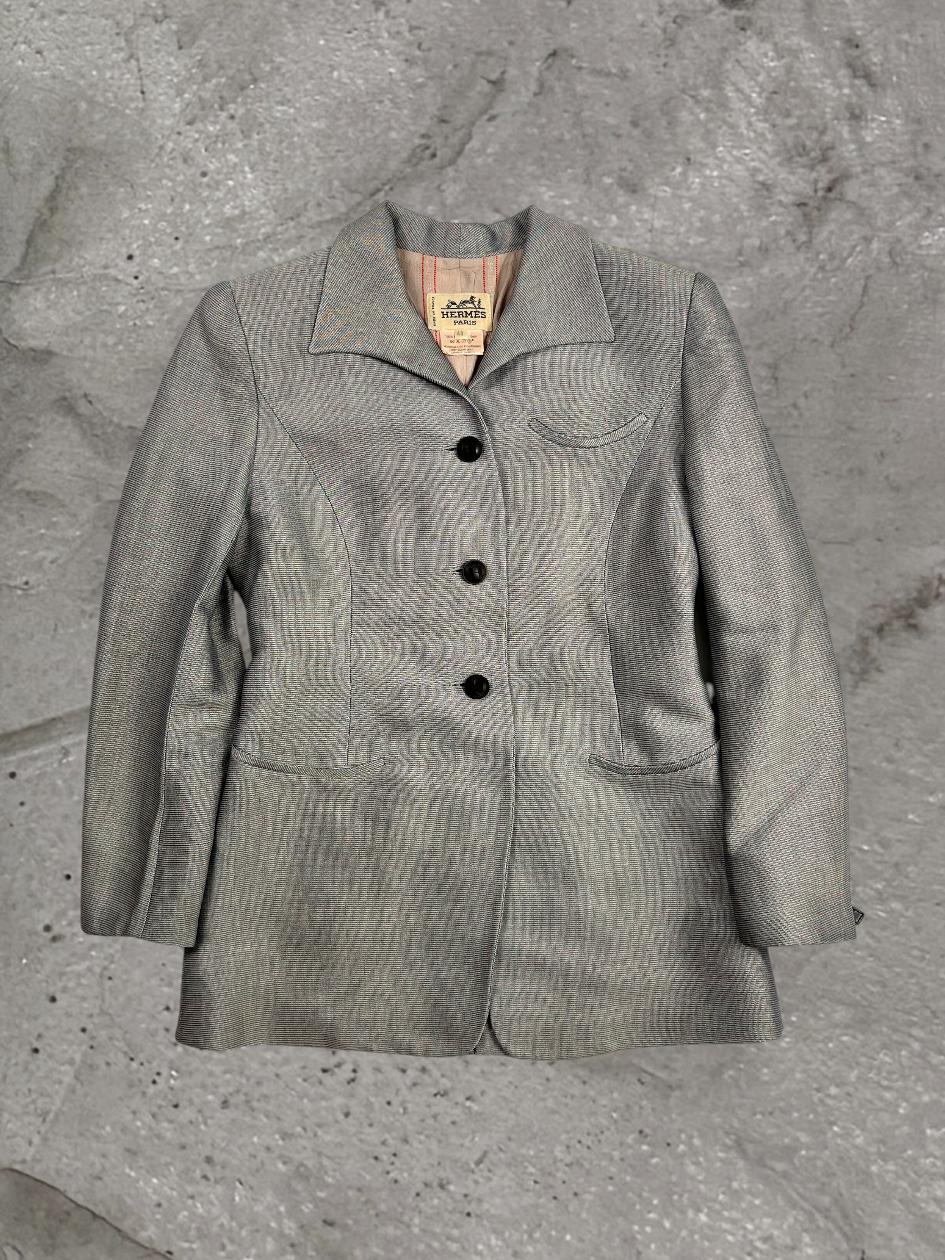 HERMES 80'S SILK BLAZER
