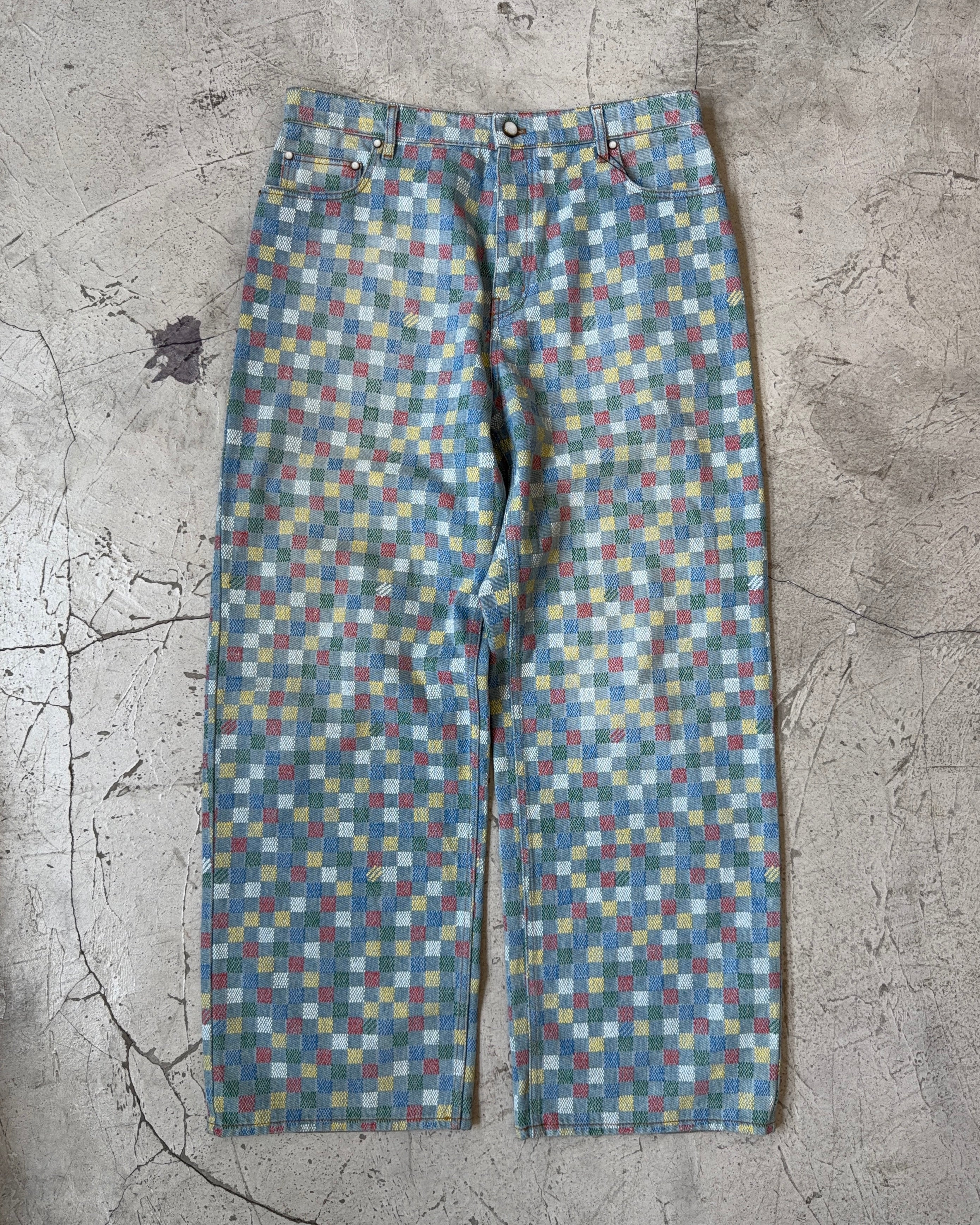 LOUIS VUITTON SS25 MULTICOLOR DAMIER JEANS