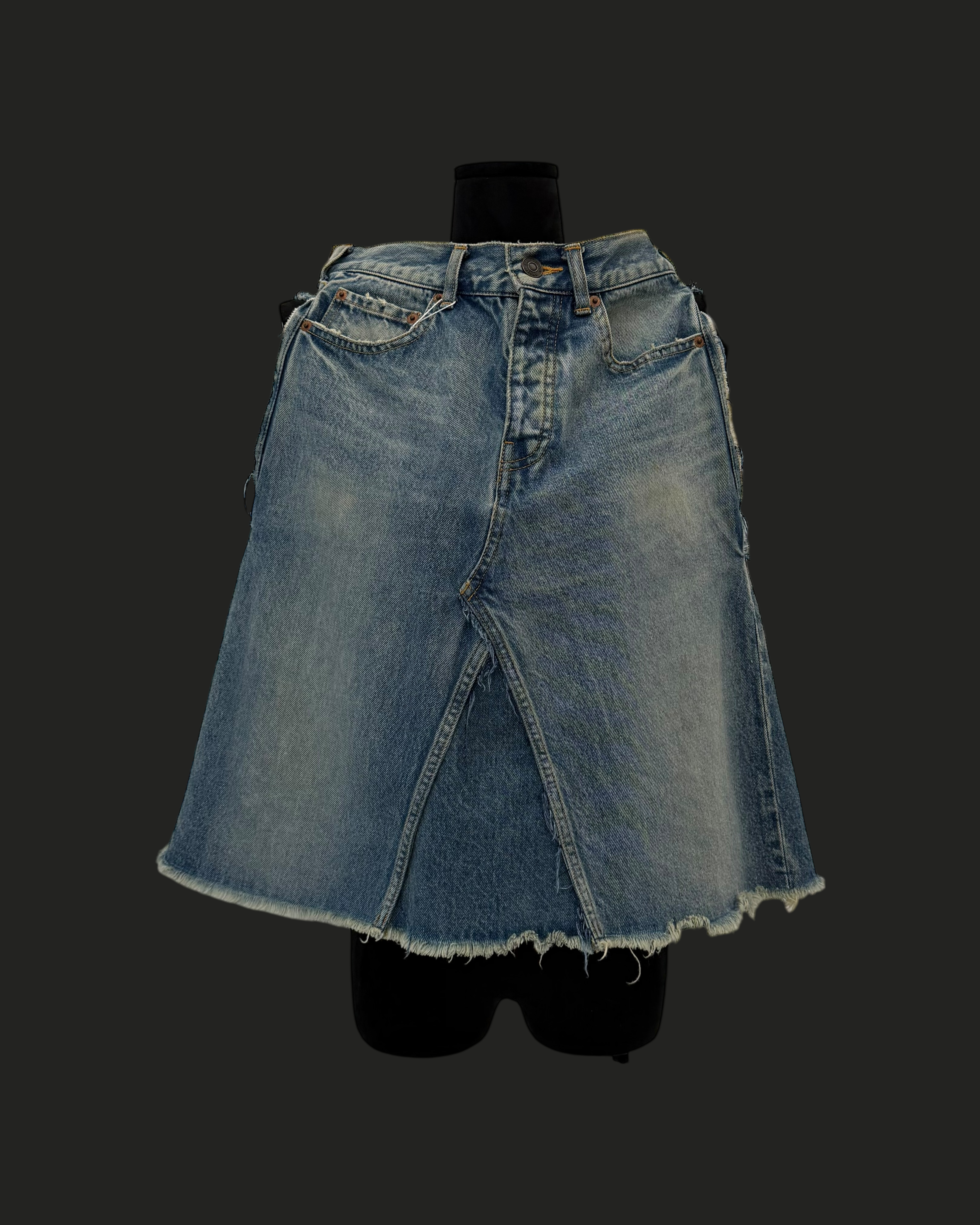 BALENCIAGA WINTER 2022 DENIM SKIRT TOP