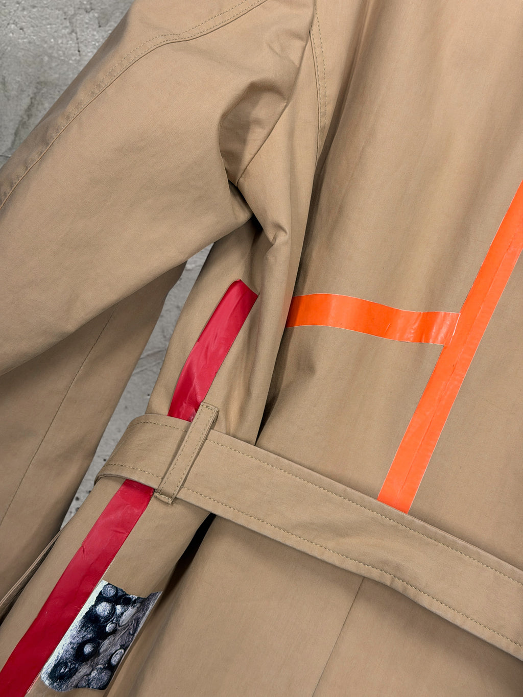 RAF SIMONS X STERLING RUBY AW14 PATCHES COLLAGE TRENCH COAT