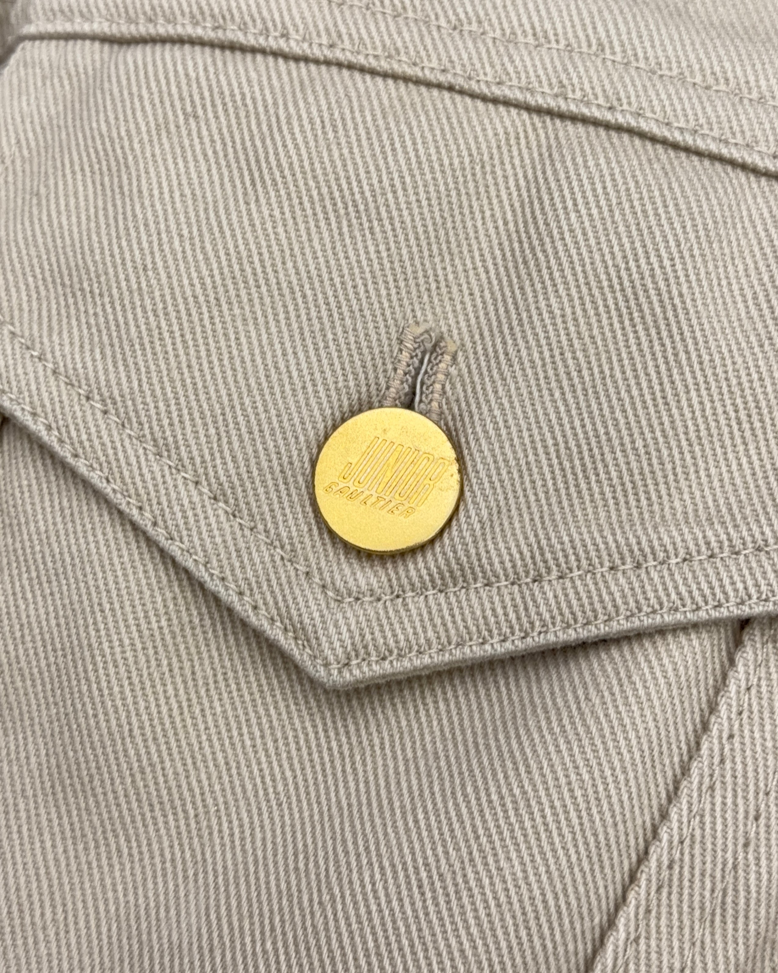 JUNIOR GAULTIER 80'S HOURGLASS PEPLUM DENIM JACKET