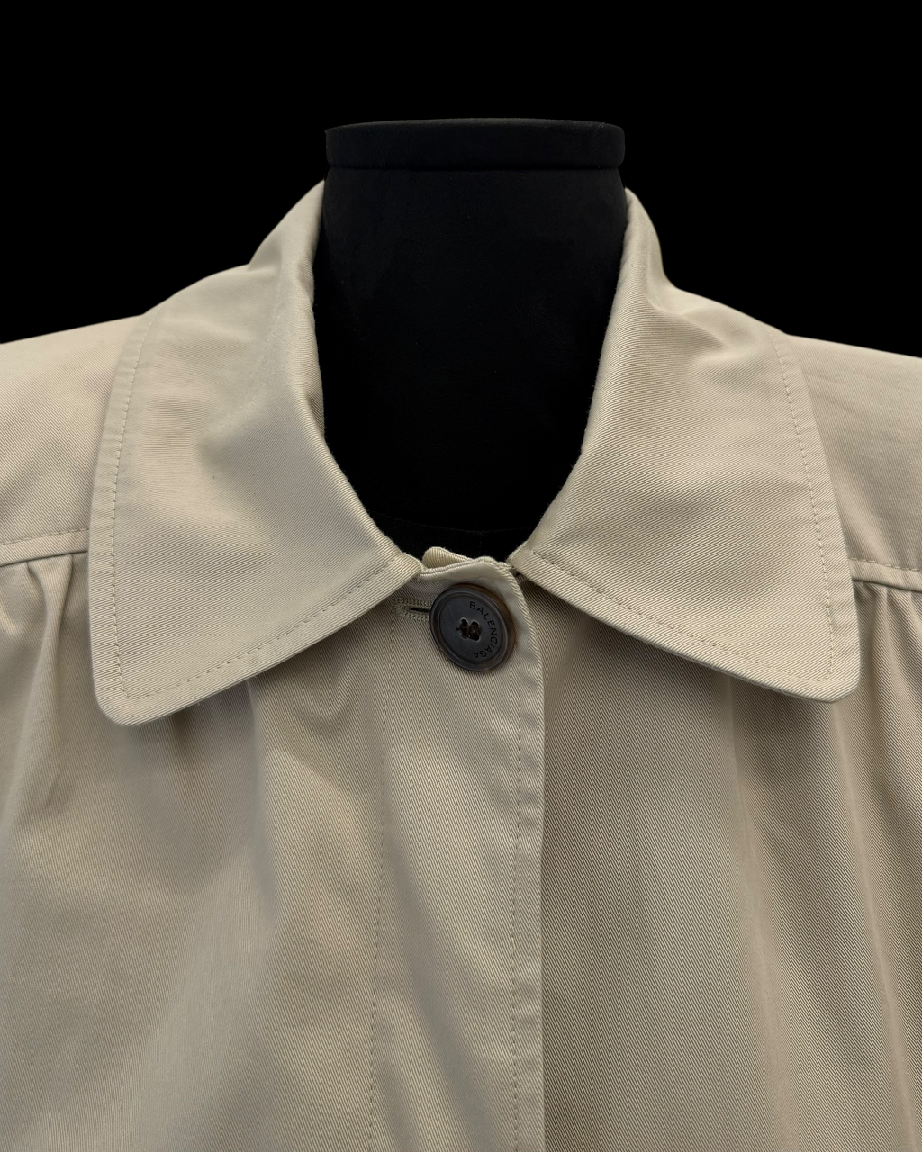 BALENCIAGA SS17 SHOULDER PAD TRENCH COAT
