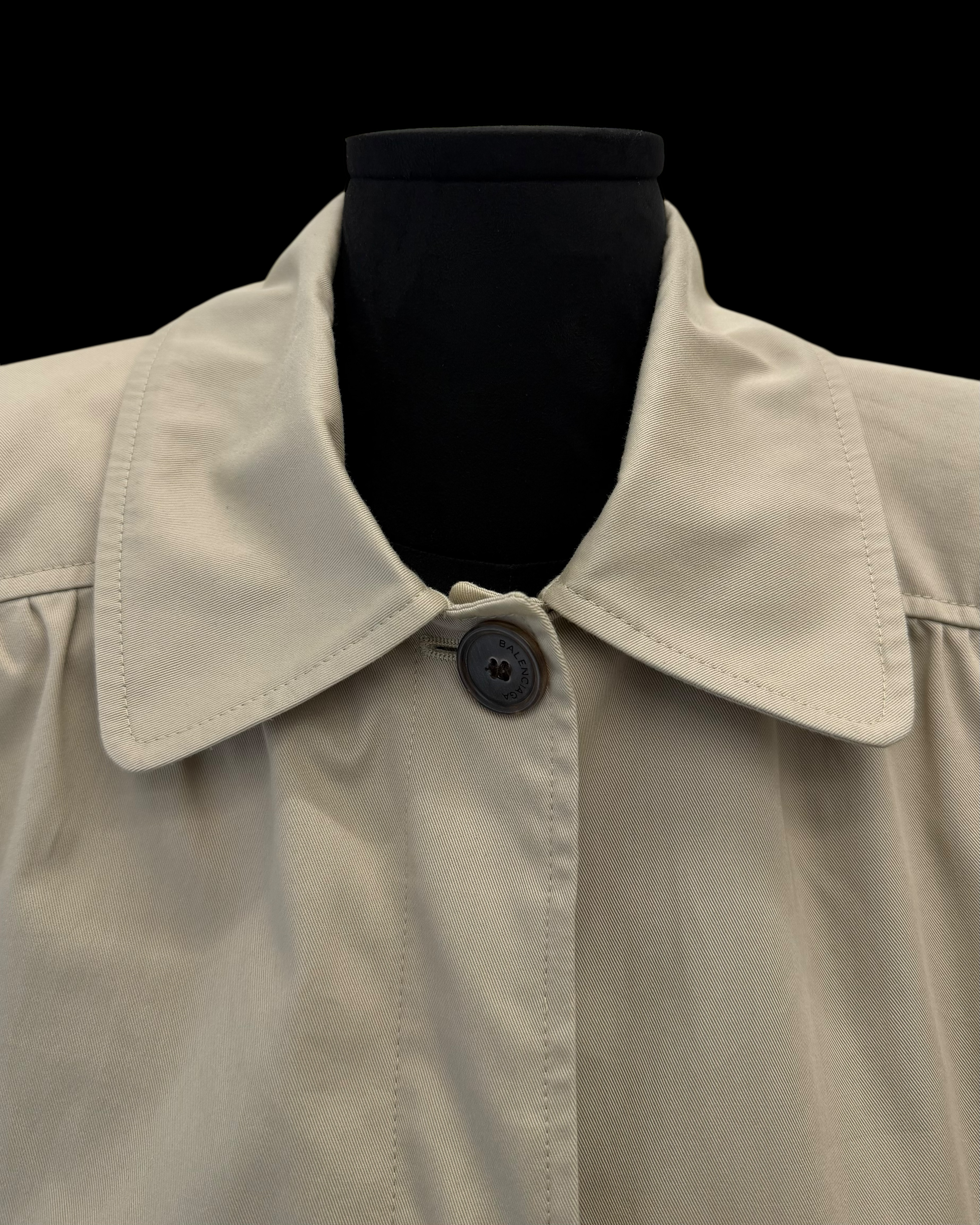 BALENCIAGA SS17 SHOULDER PAD TRENCH COAT