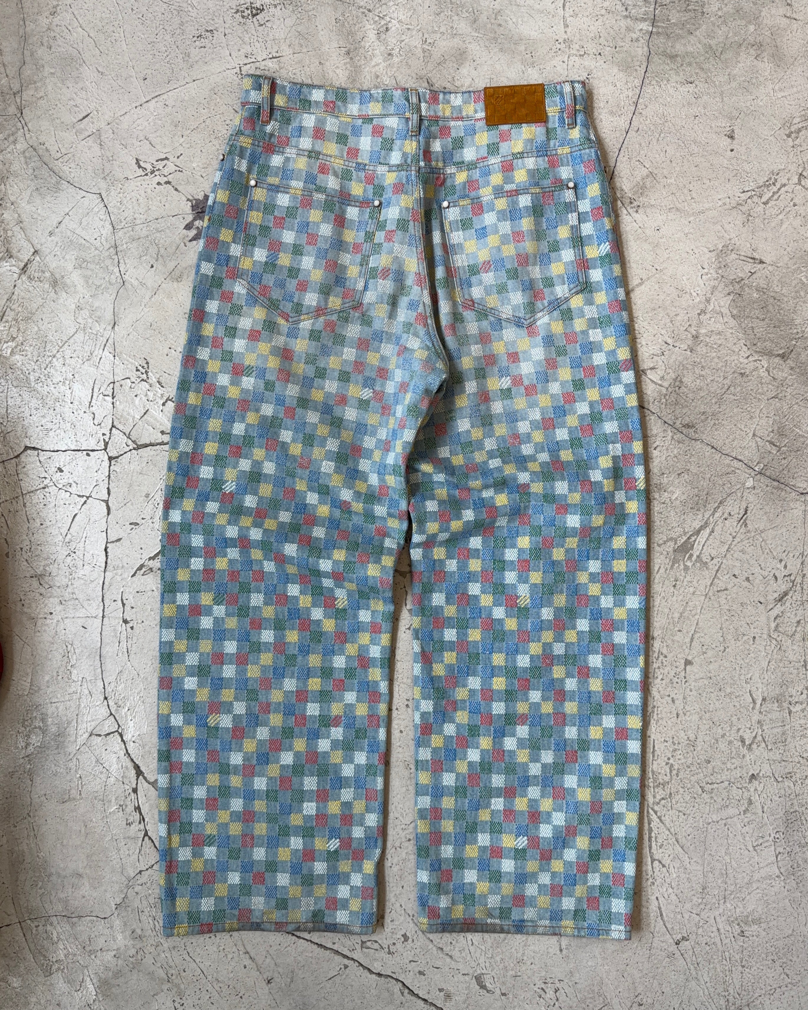 LOUIS VUITTON SS25 MULTICOLOR DAMIER JEANS