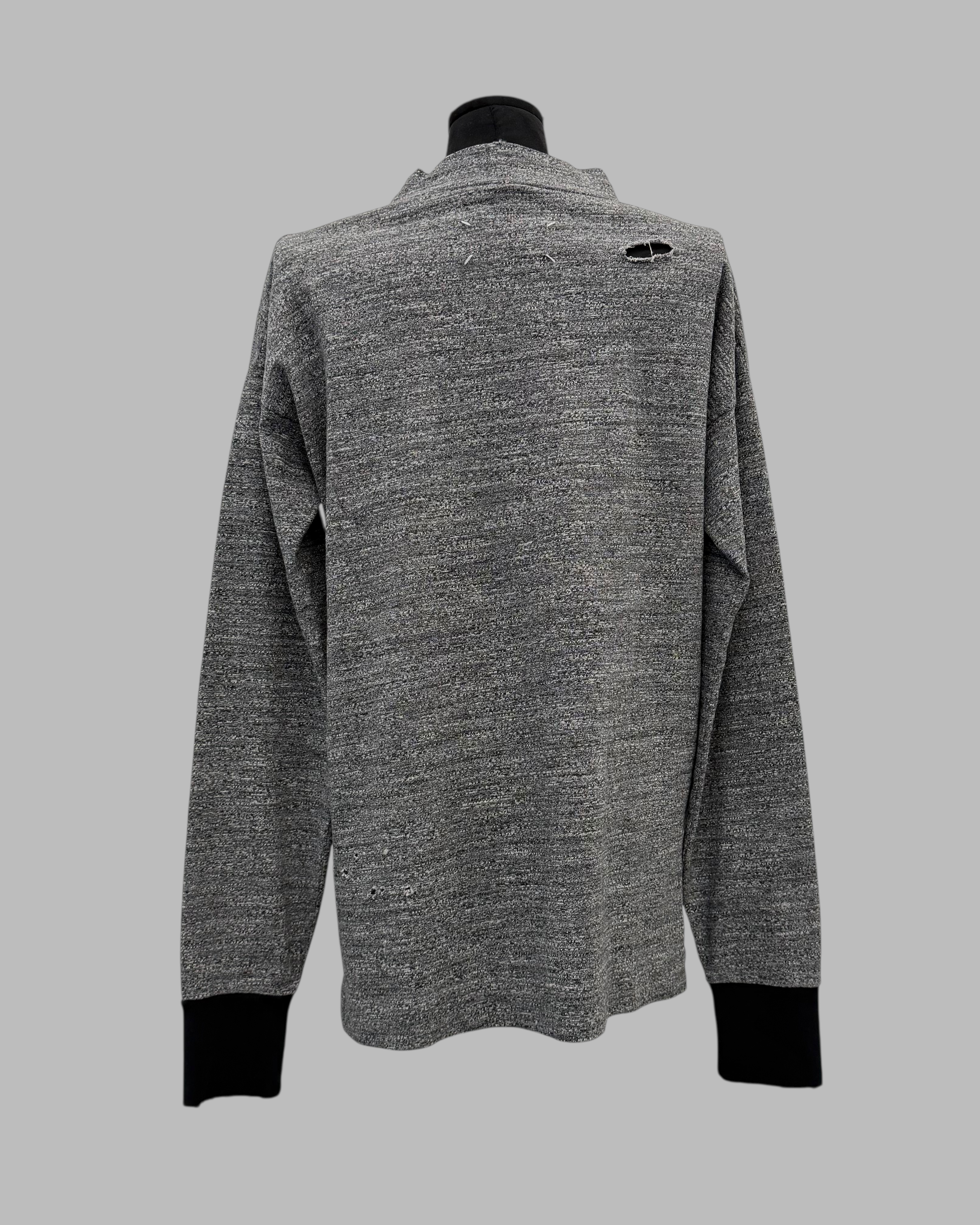 MAISON MARGIELA SS22 DISTRESSED MOCK NECK LONG SLEEVE