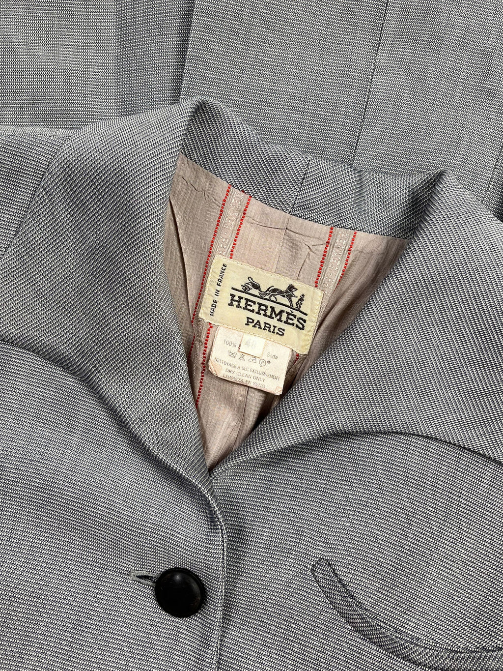 HERMES 80'S SILK BLAZER