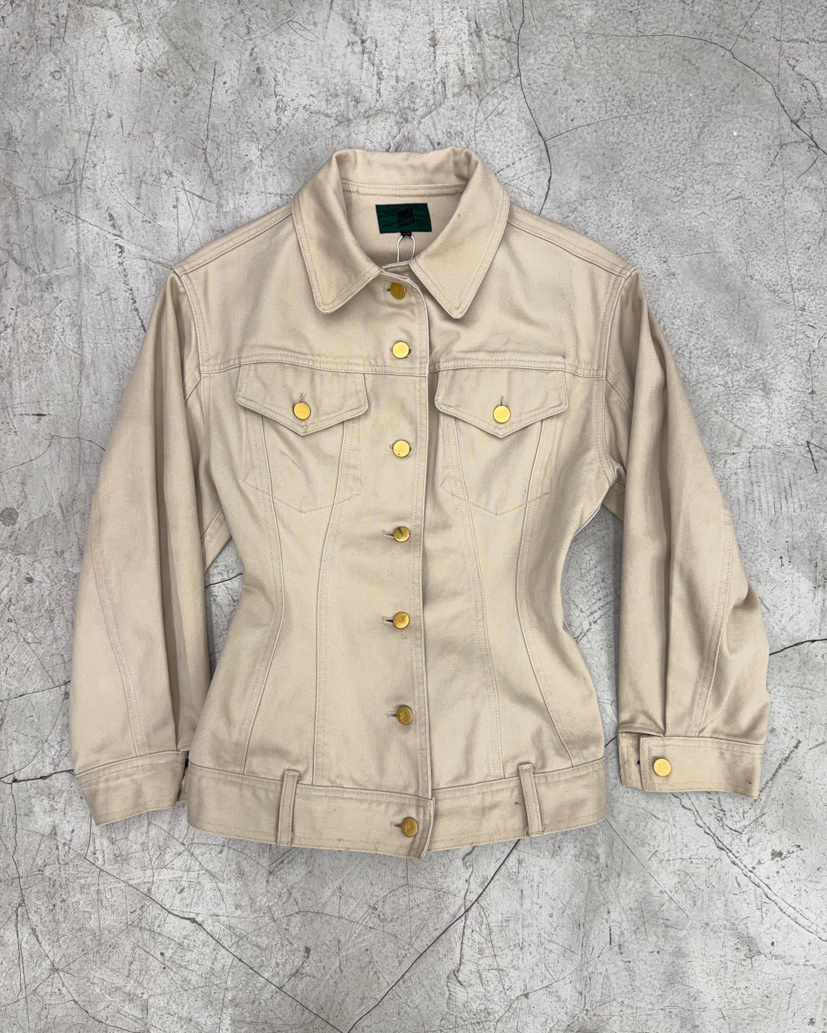 JUNIOR GAULTIER 80'S HOURGLASS PEPLUM DENIM JACKET