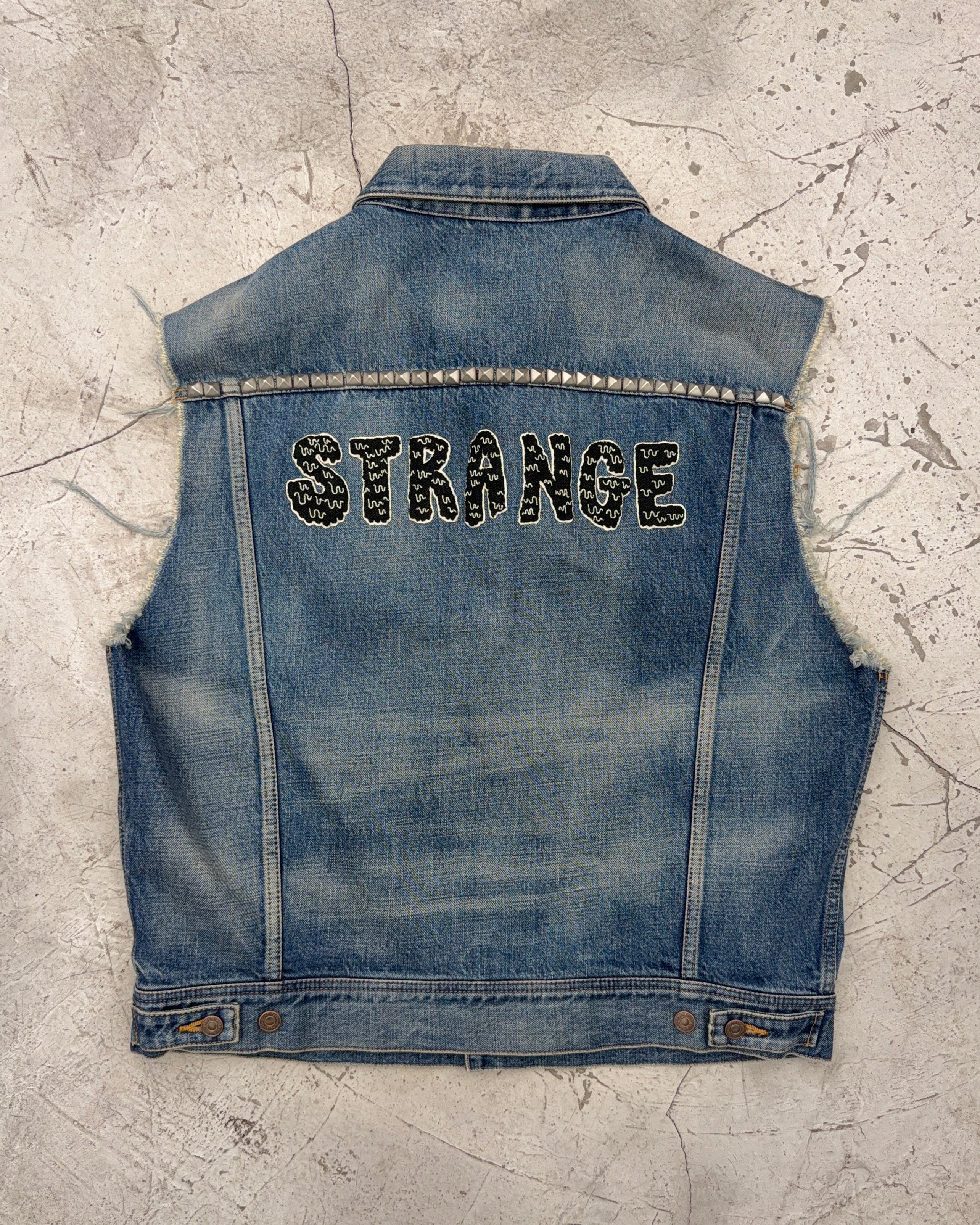 CELINE FW21 STRANGE STUDDED DENIM VEST